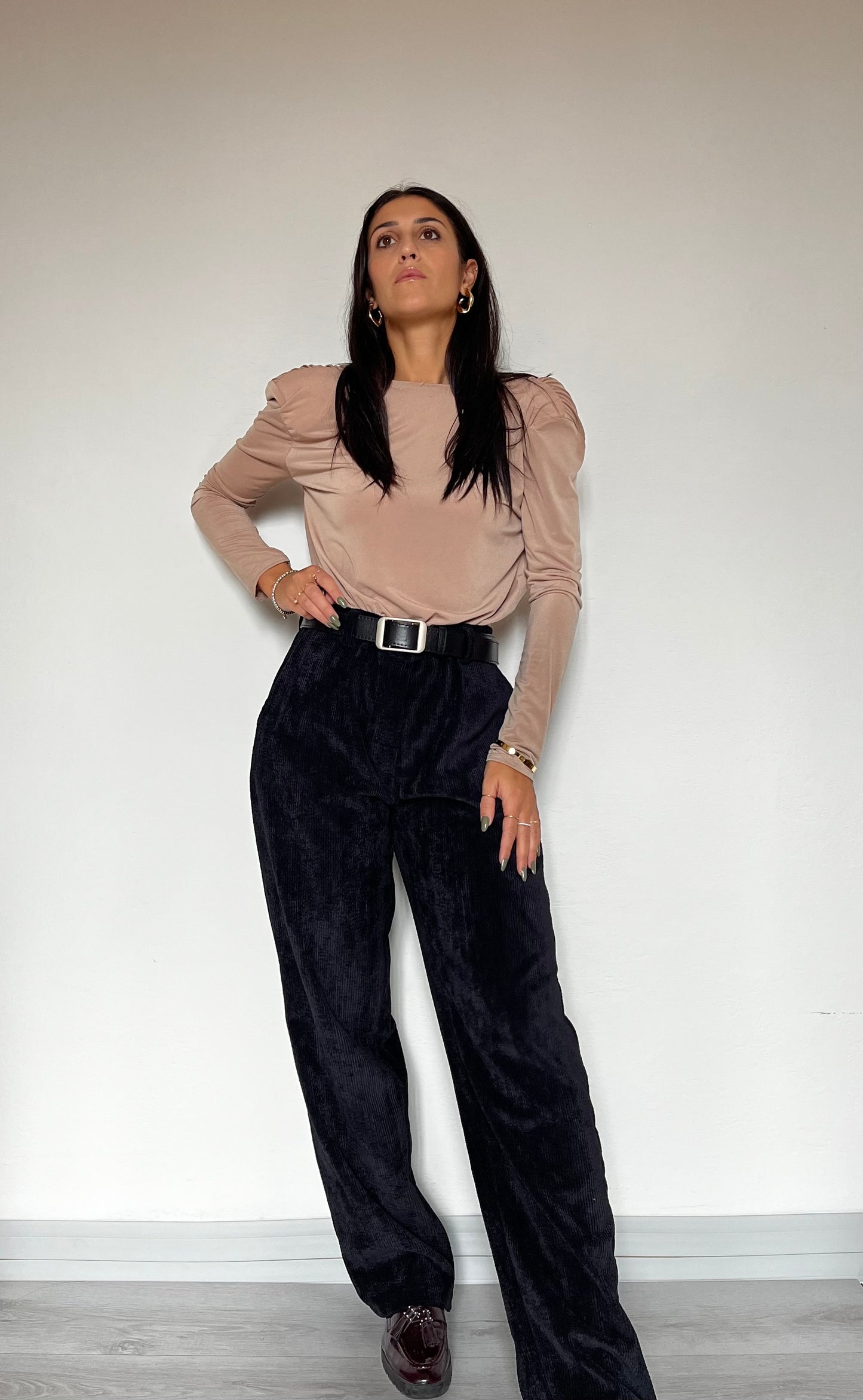 Pantaloni slouchy in velluto