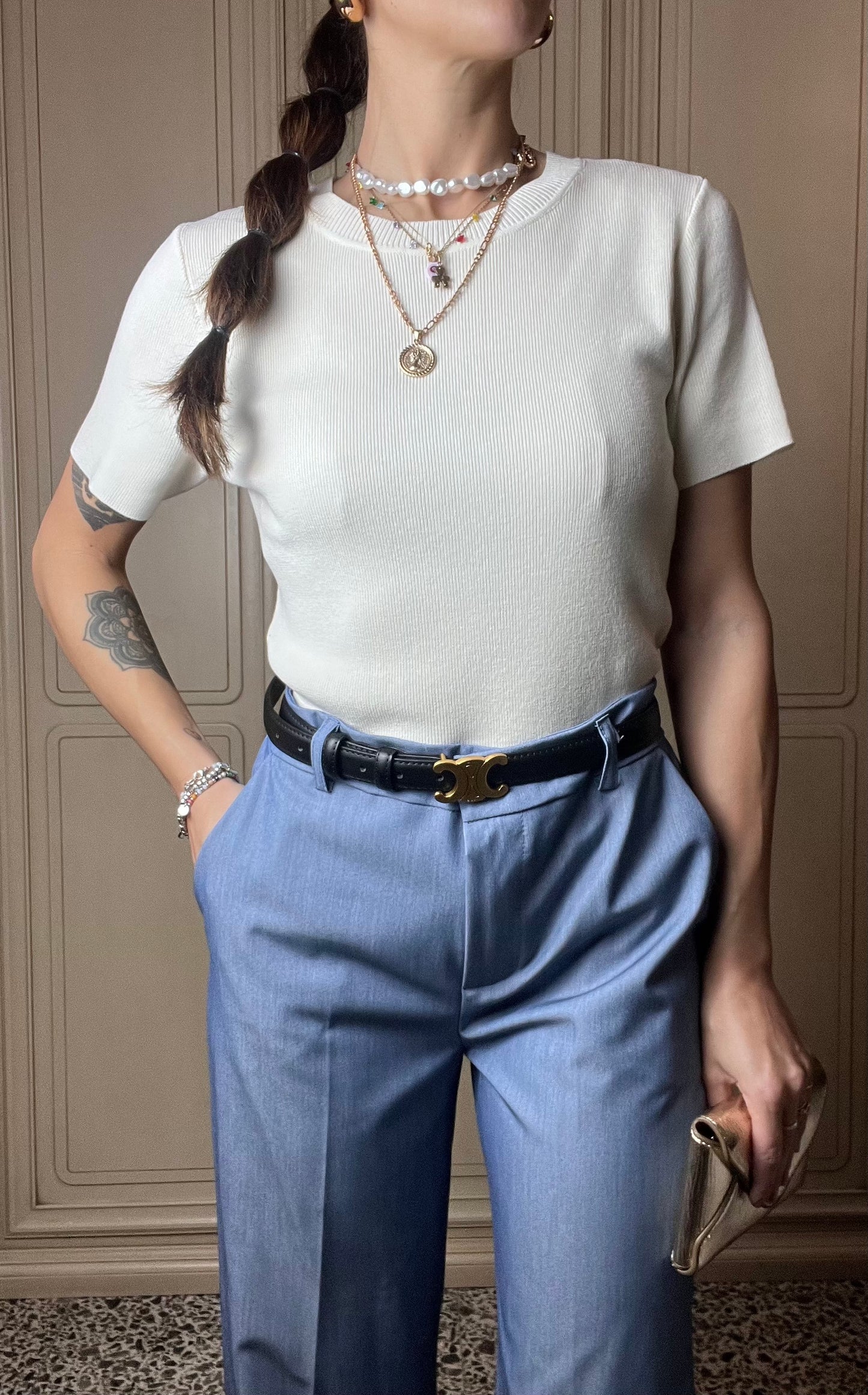 Pantaloni ampi strutturati
