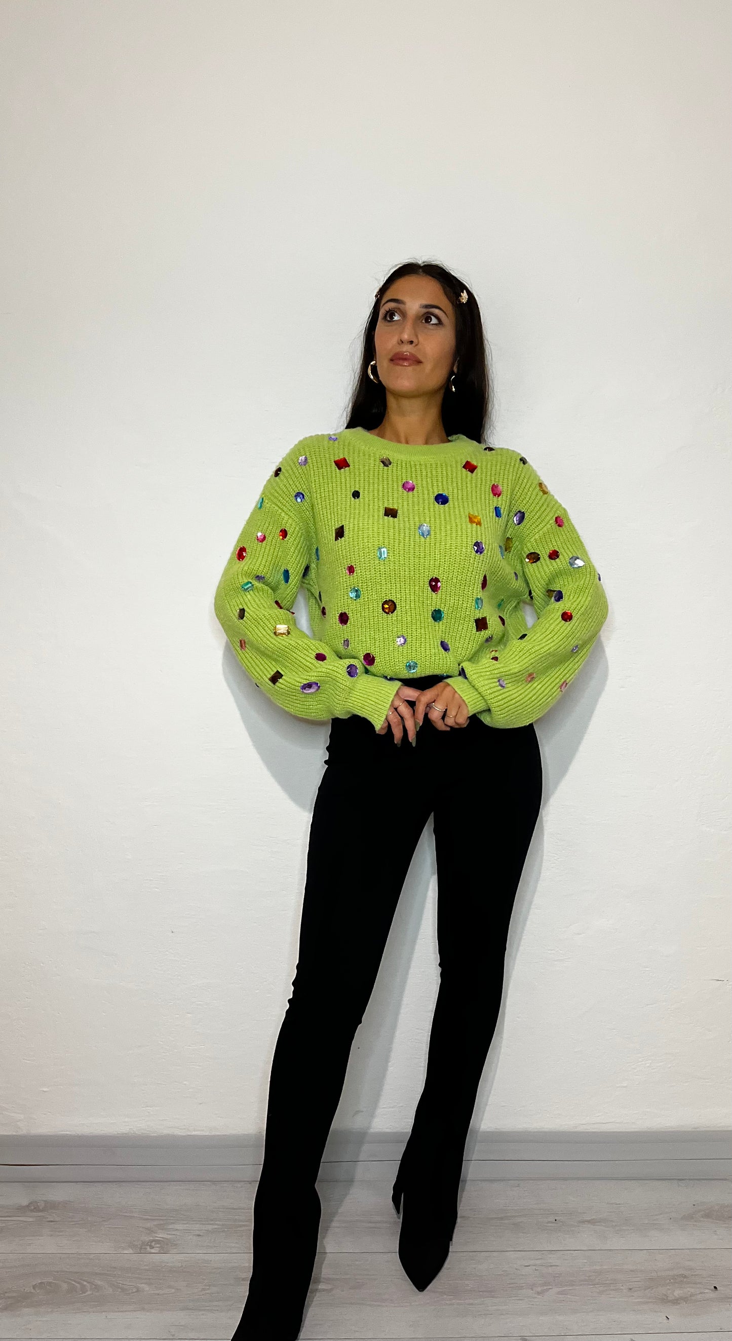 Leggins a zampa con spacco