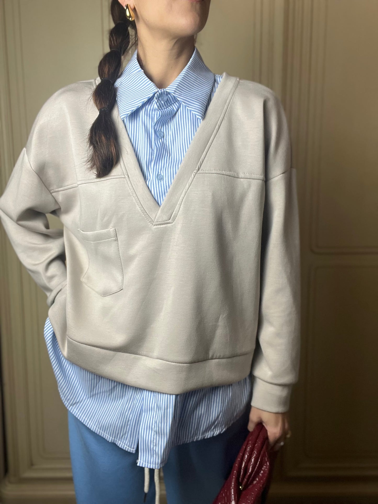 Felpa con camicia