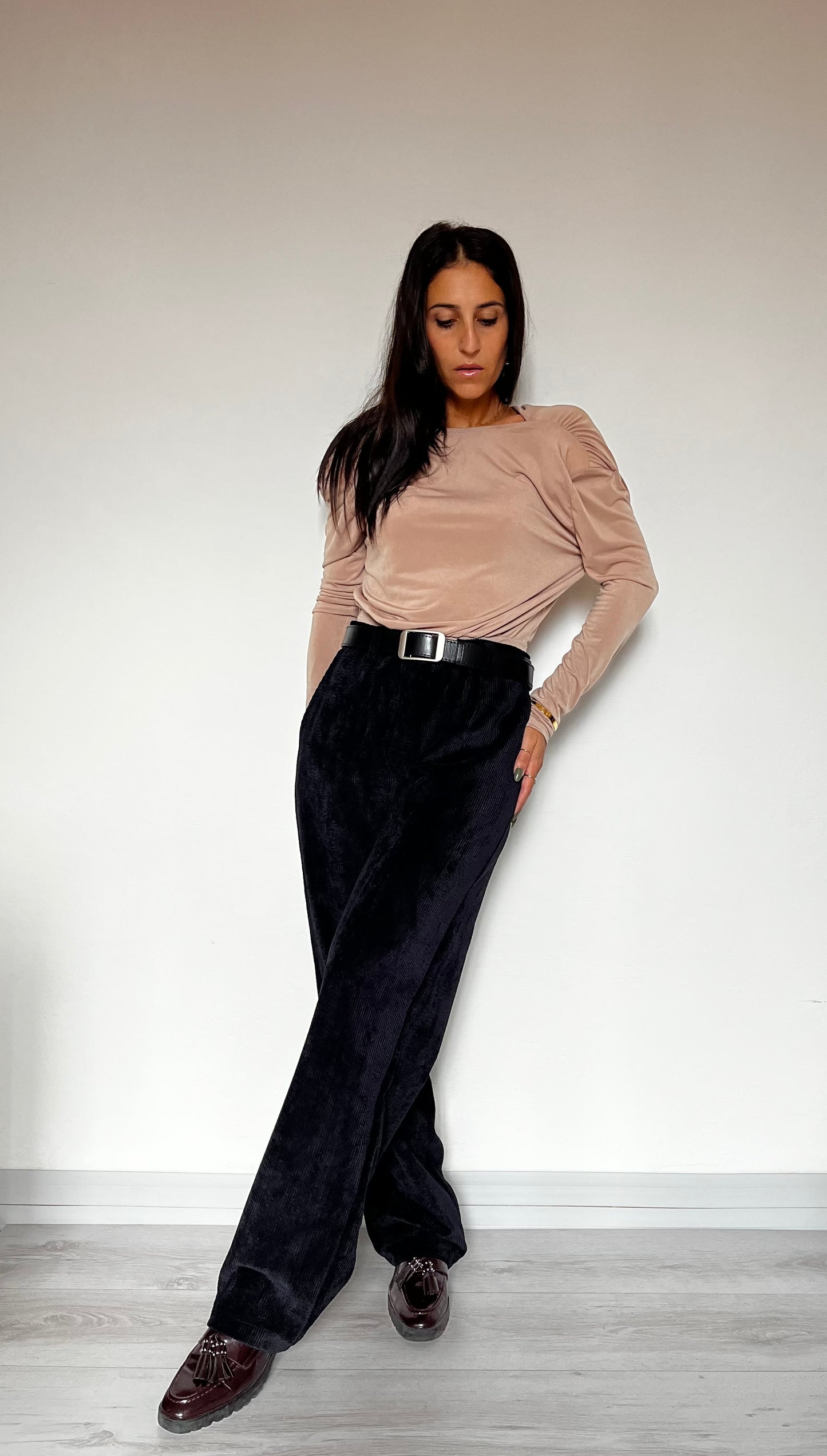 Pantaloni slouchy in velluto
