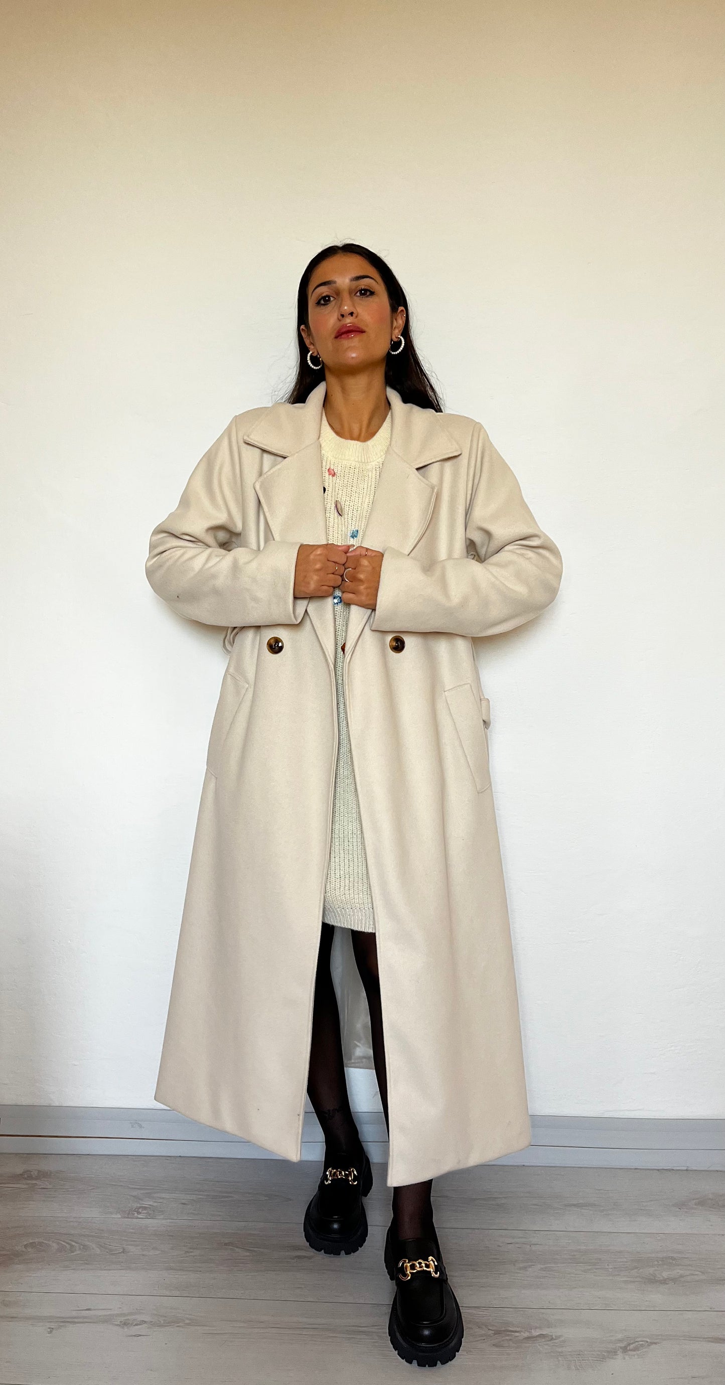 Cappotto avvitato con cintura in vita