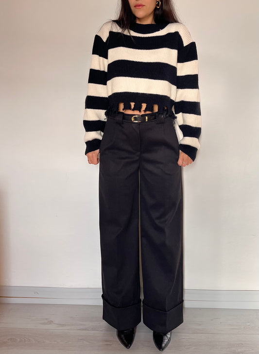 Pantalone gamba dritta ampia