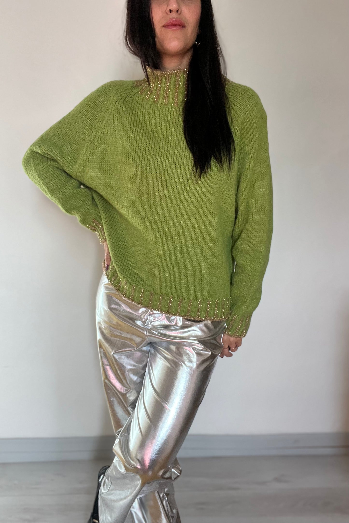 Maglione misto lana tinta unita