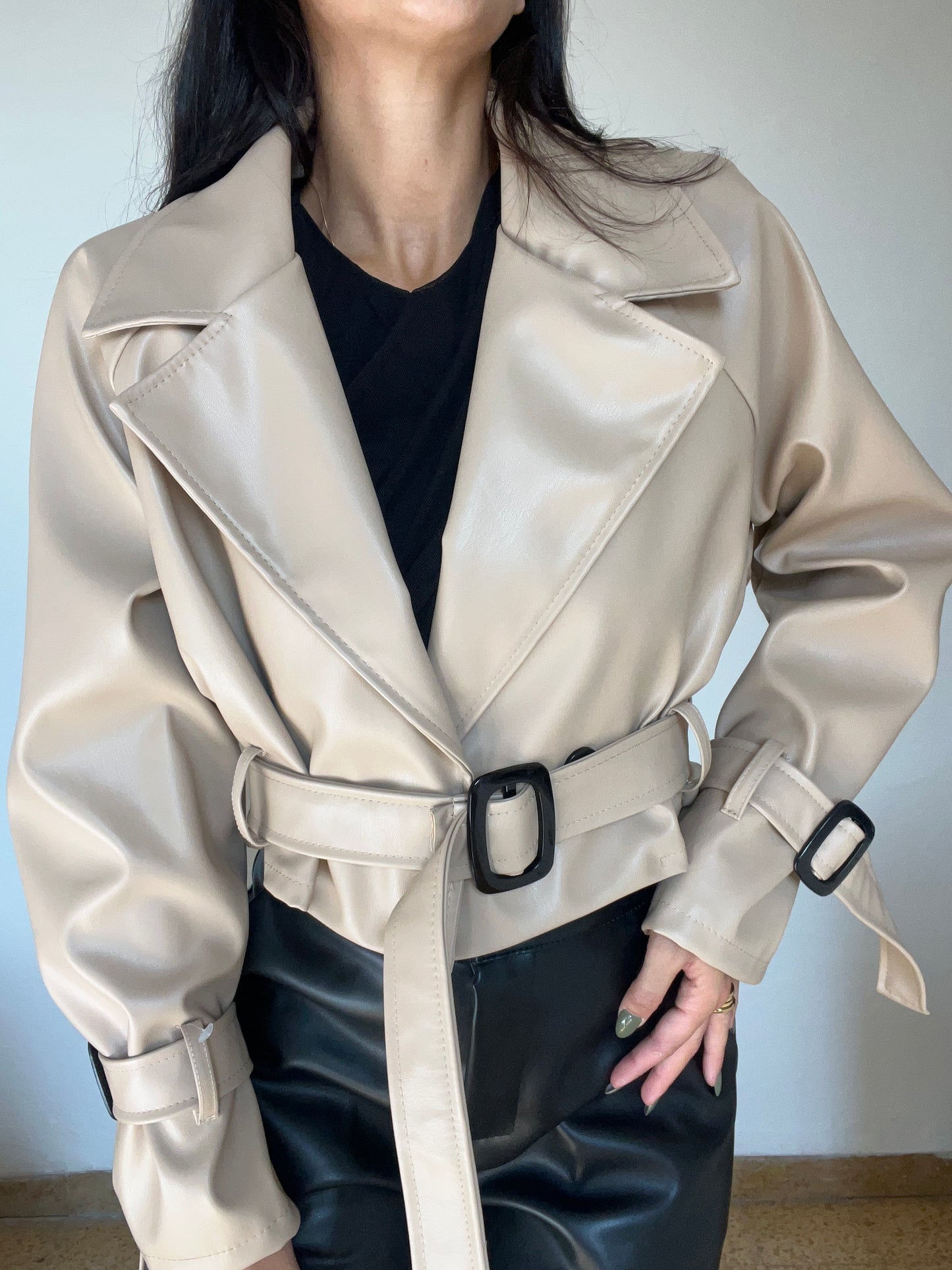 Giacca biker in simil pelle