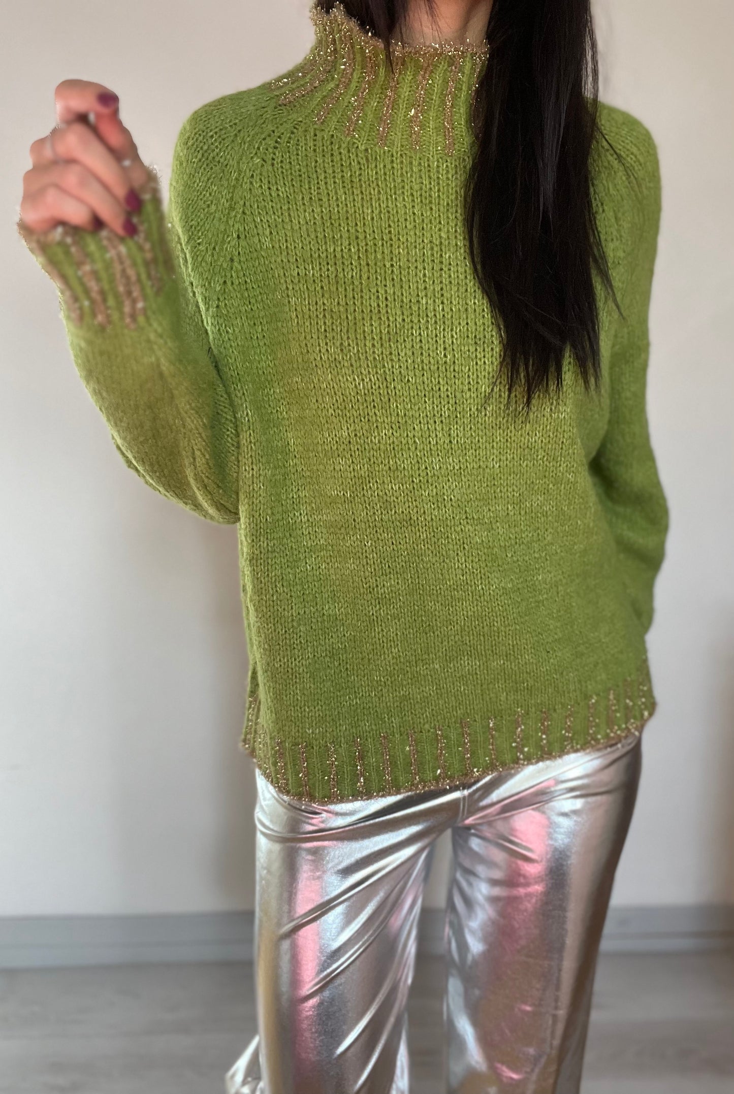 Maglione misto lana tinta unita