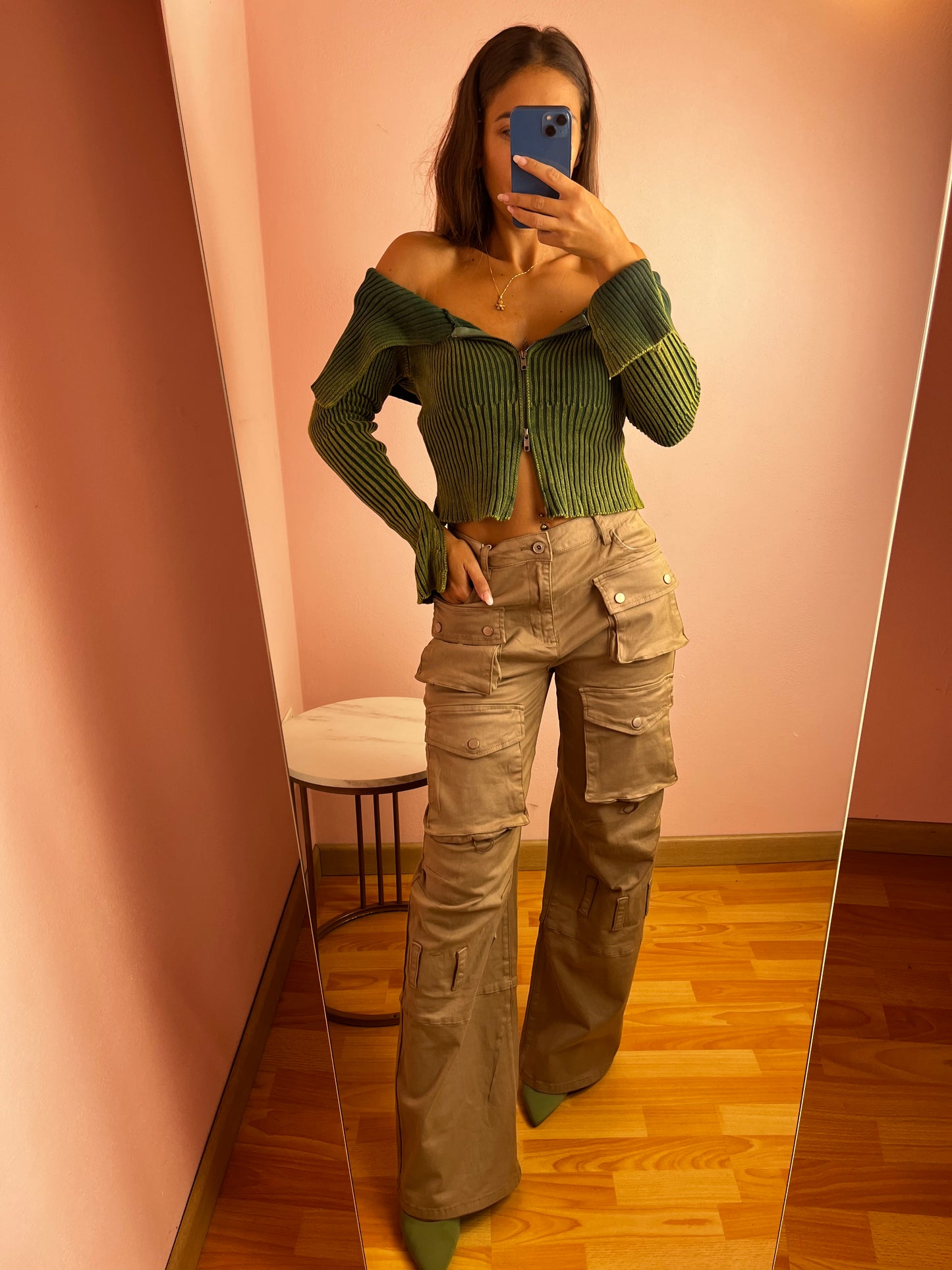 Cardigan scollo profondo “Zip”