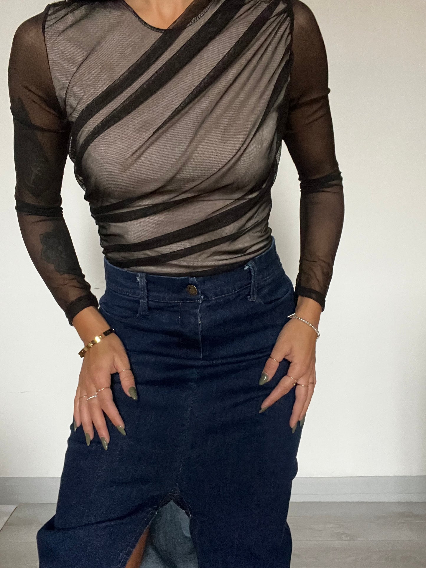 Body in tulle drappeggiato