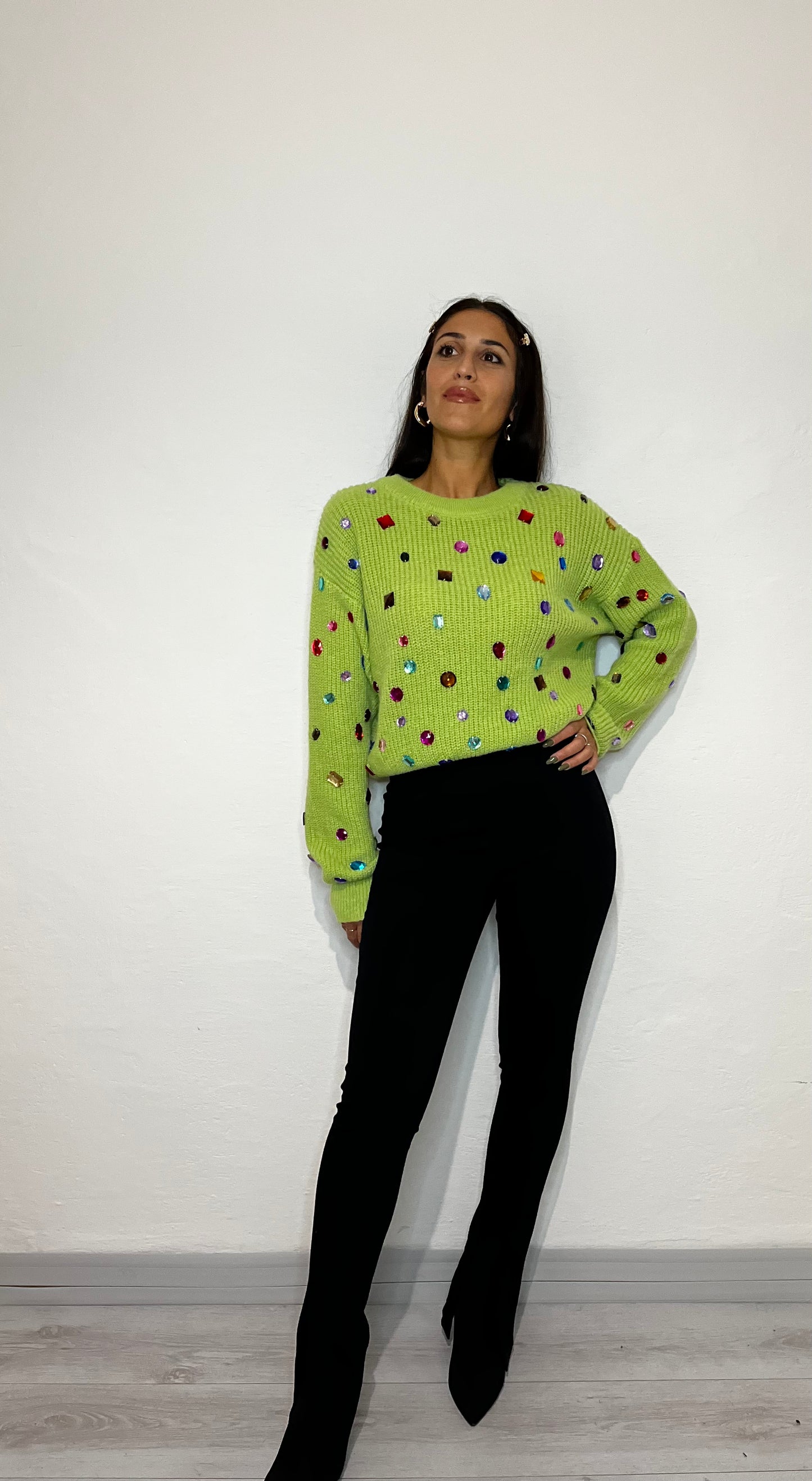 Leggins a zampa con spacco