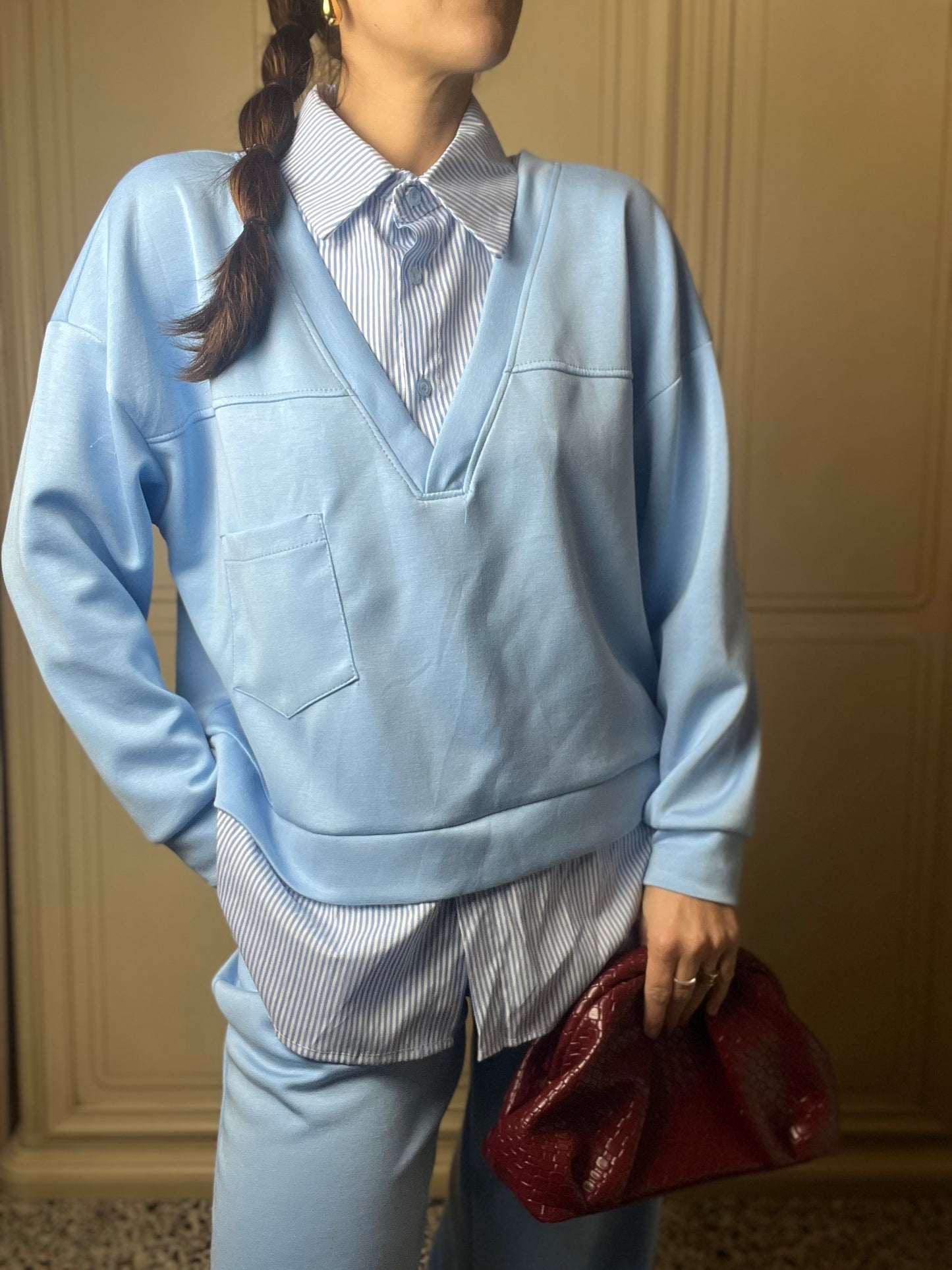 Felpa con camicia
