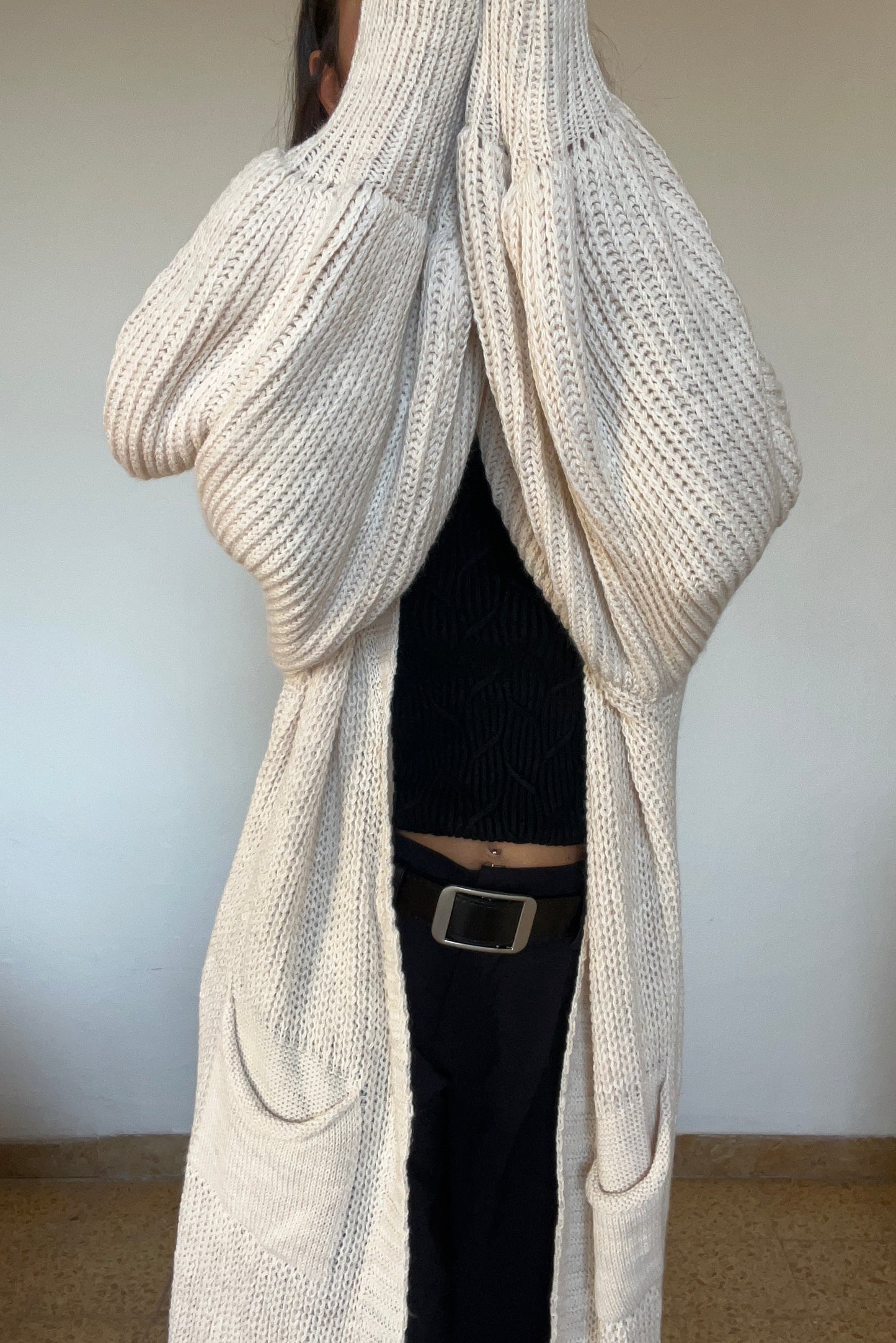 Cardigan lungo con tasche
