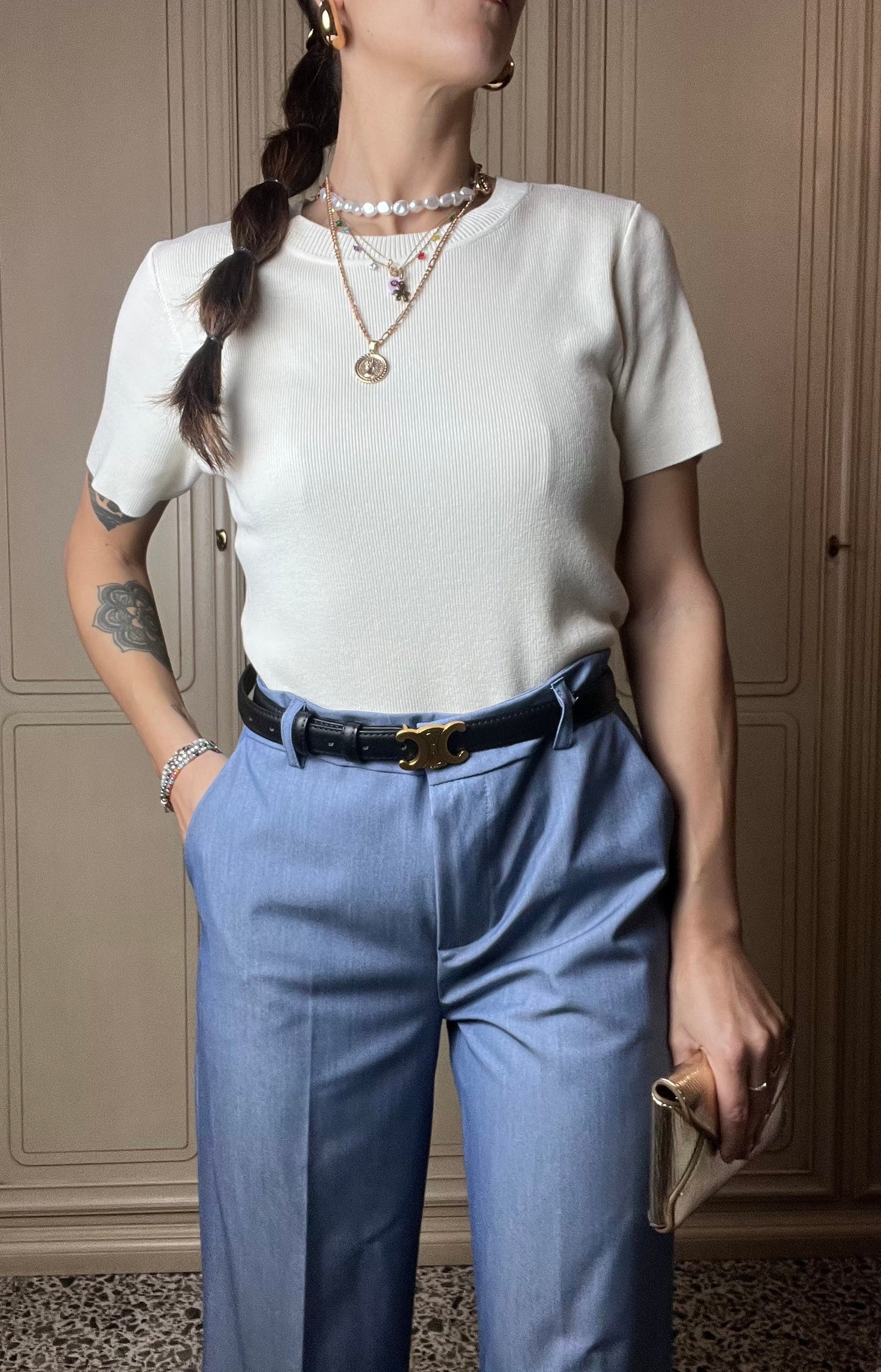 Pantaloni ampi strutturati