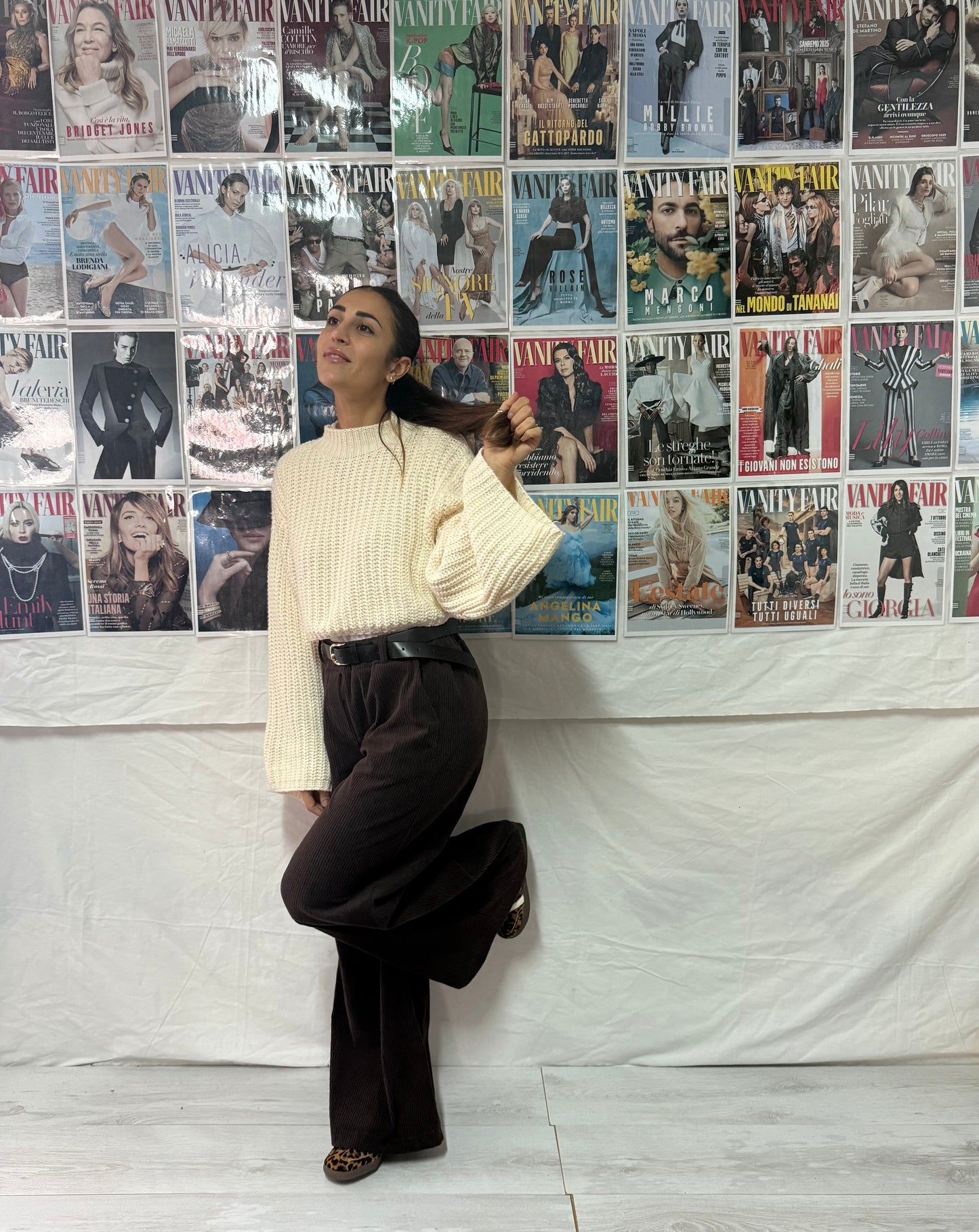 Pantaloni in velluto larghi