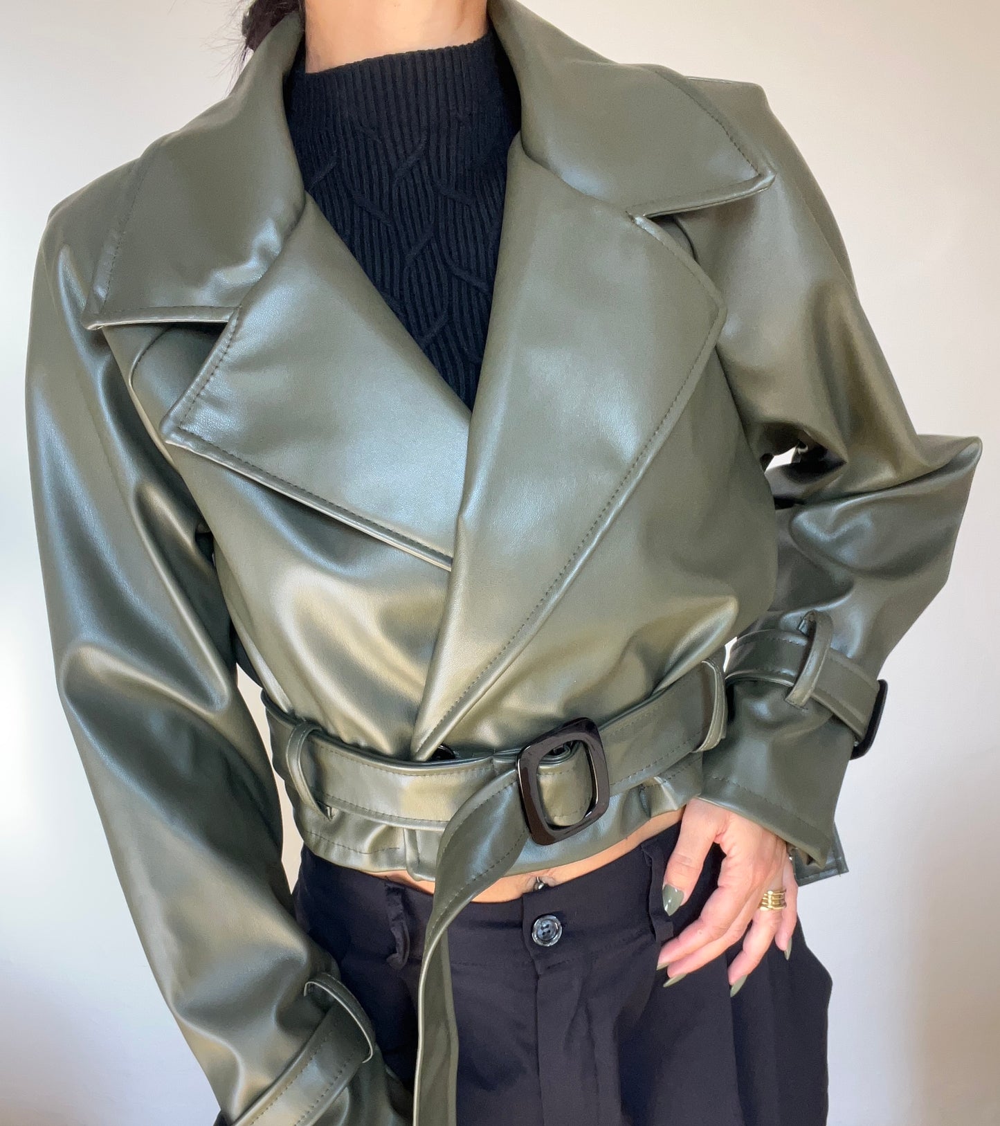 Giacca biker in simil pelle
