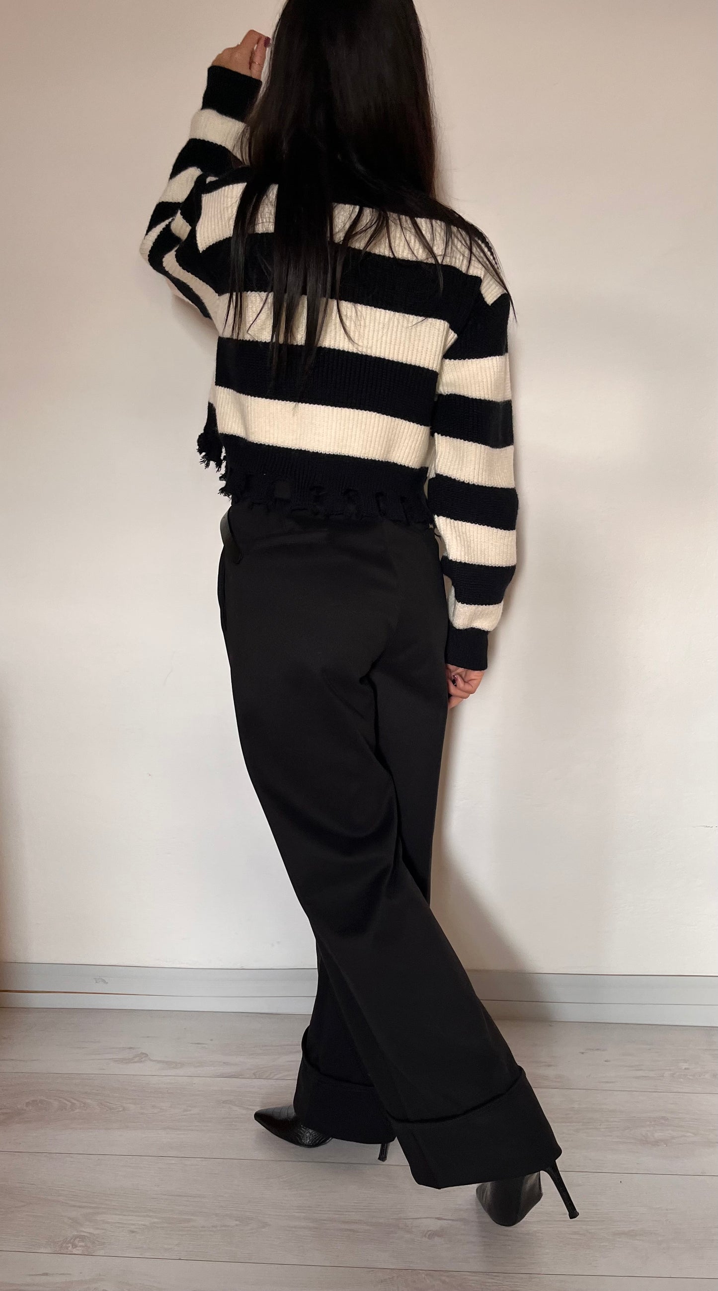 Pantalone gamba dritta ampia
