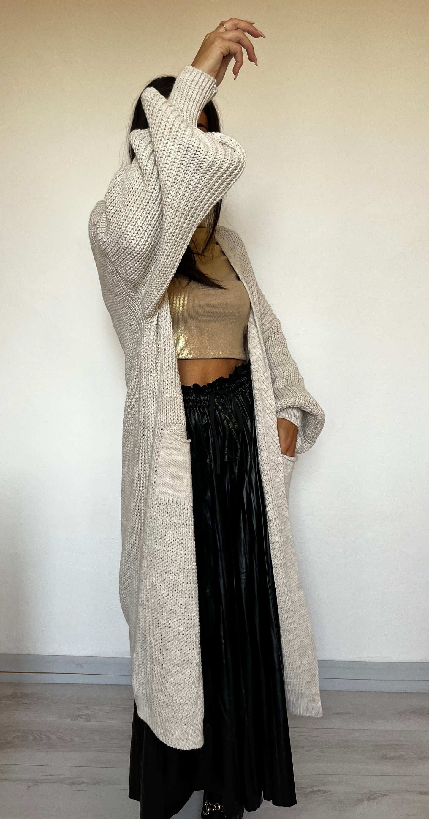 Cardigan lungo con tasche