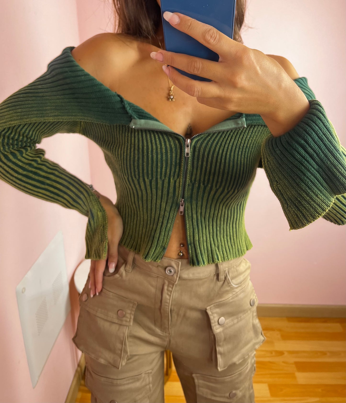 Cardigan scollo profondo “Zip”