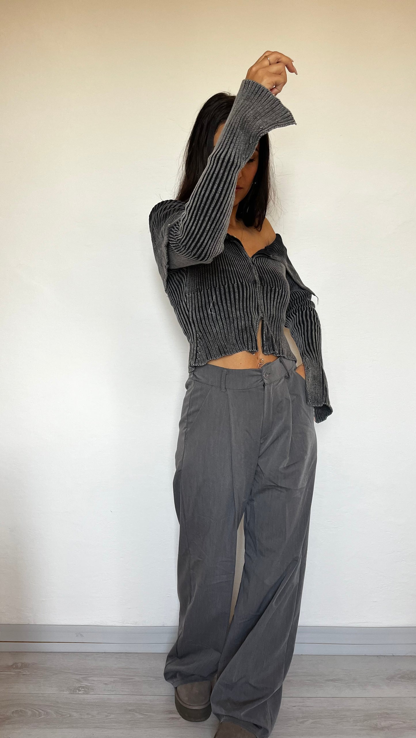 Cardigan scollo profondo “Zip”