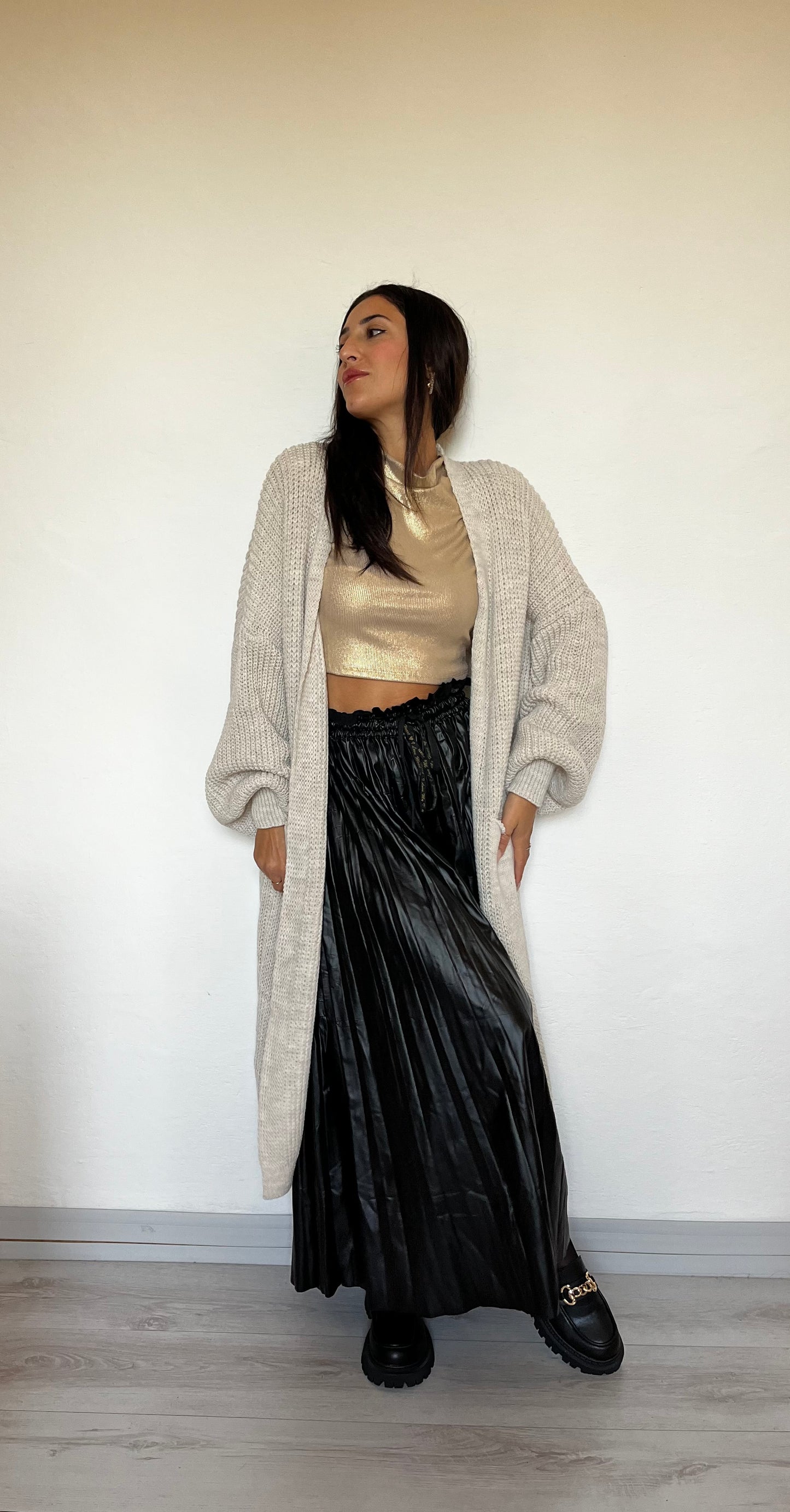 Cardigan lungo con tasche