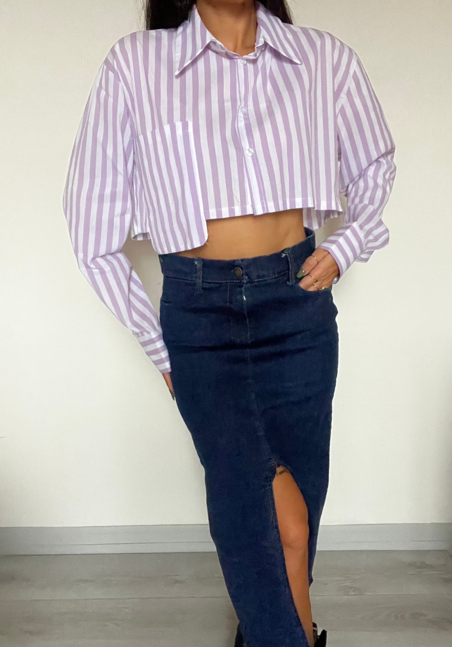 Gonna lunga in denim “Lightblu”