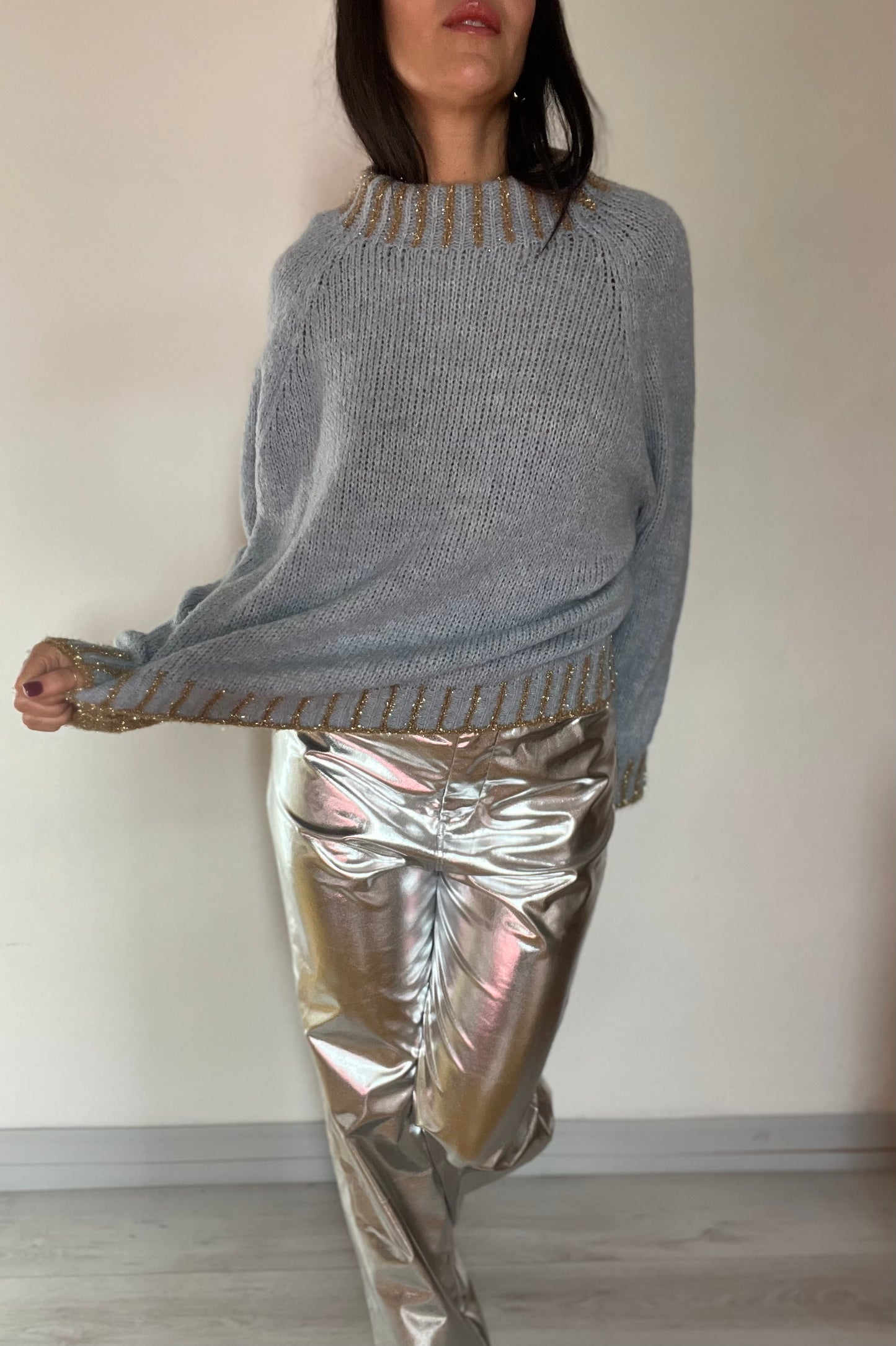 Maglione misto lana tinta unita