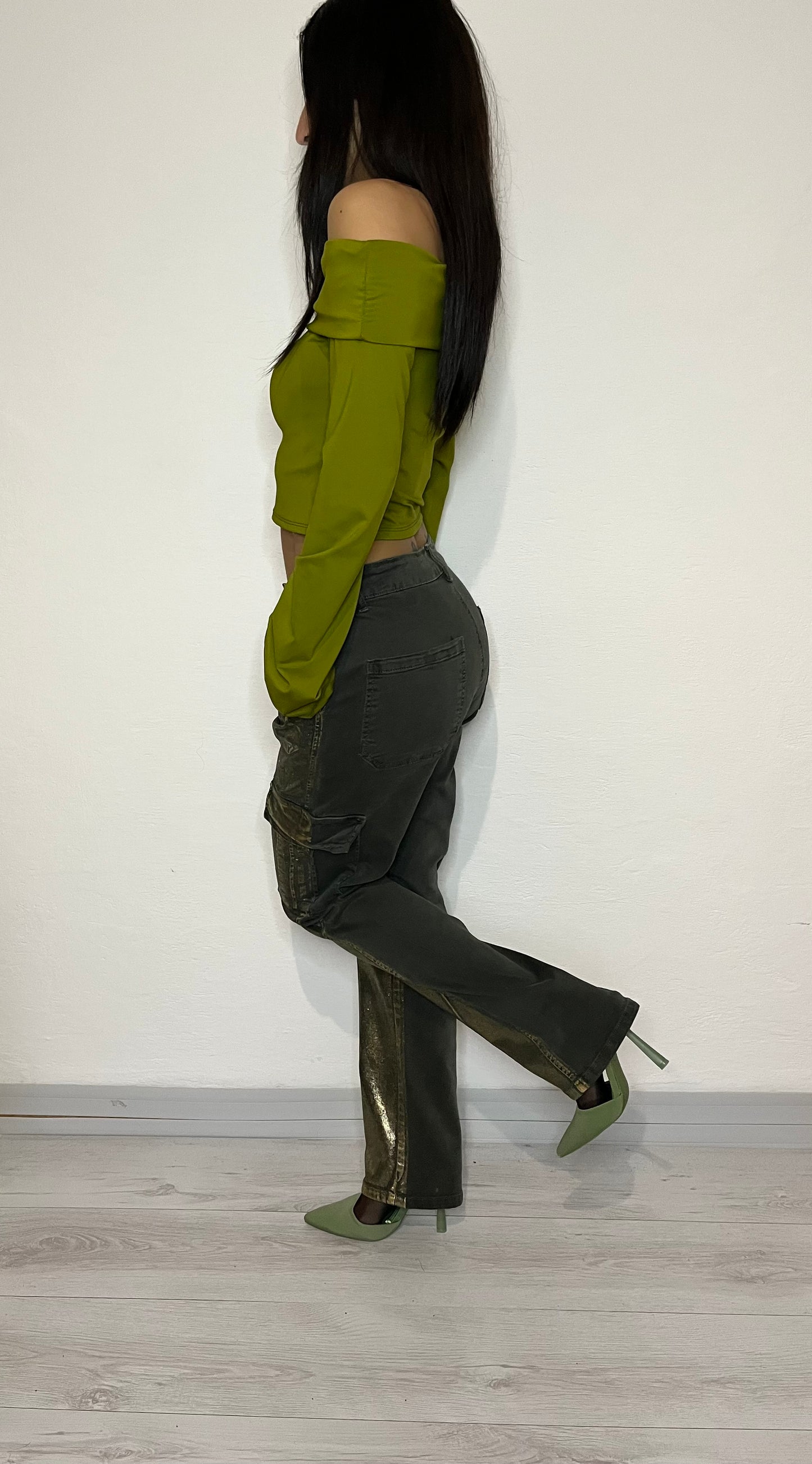 JS05- Jeans metallizzato con tasche