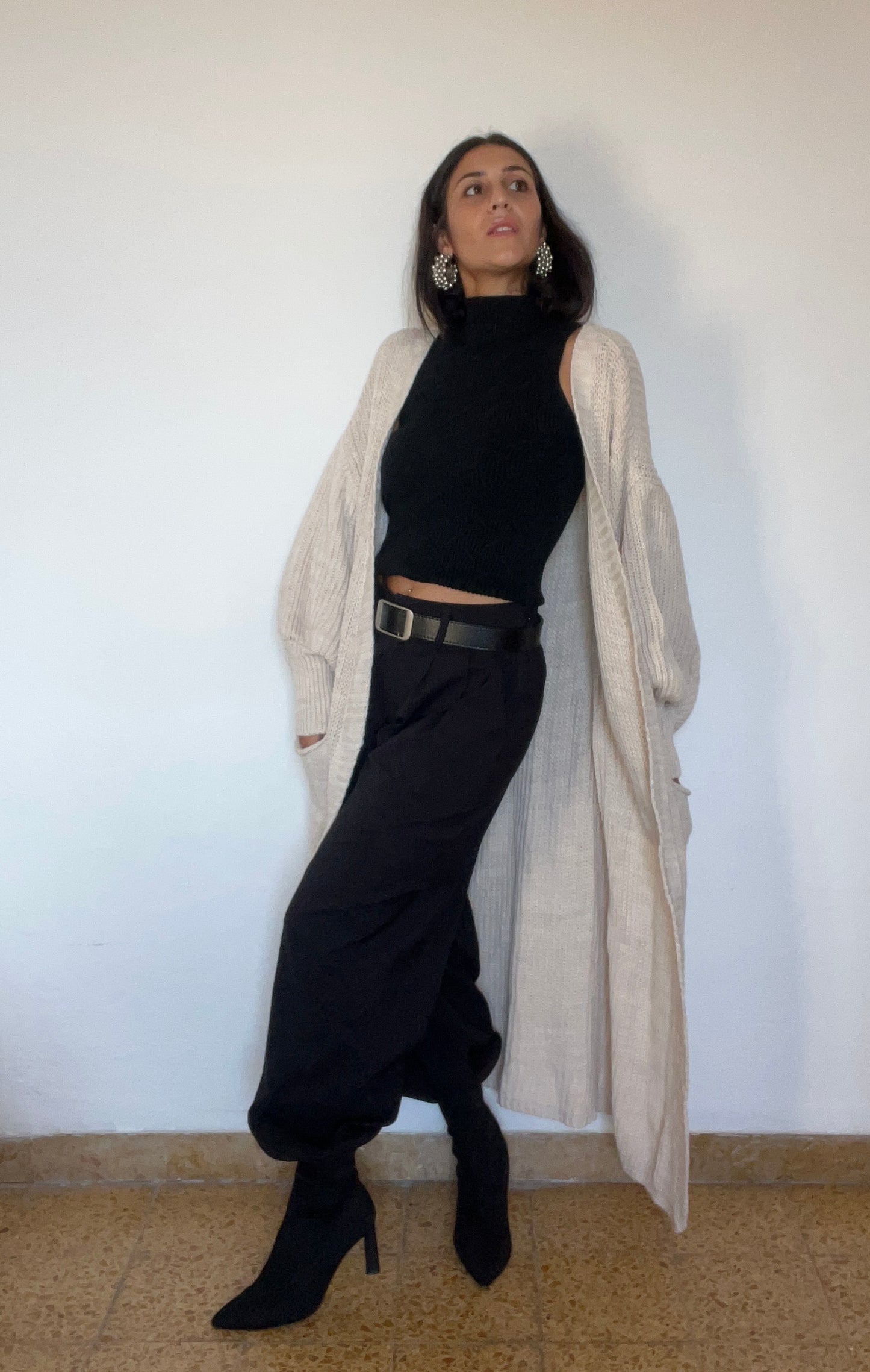 Cardigan lungo con tasche