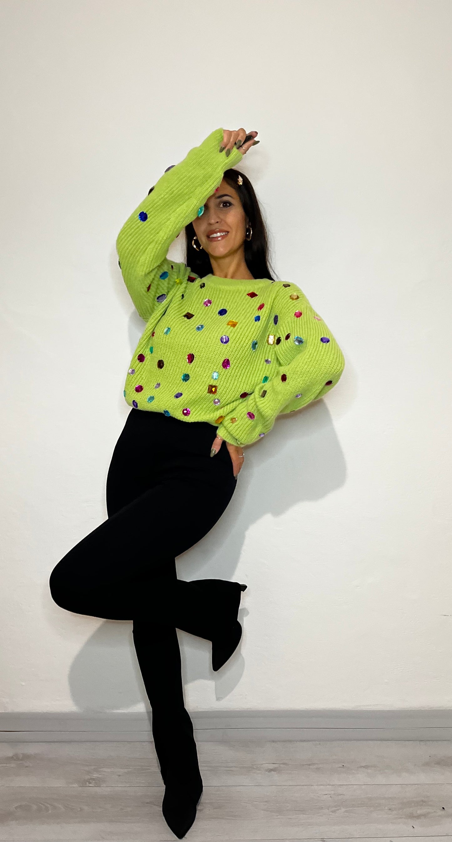 Leggins a zampa con spacco