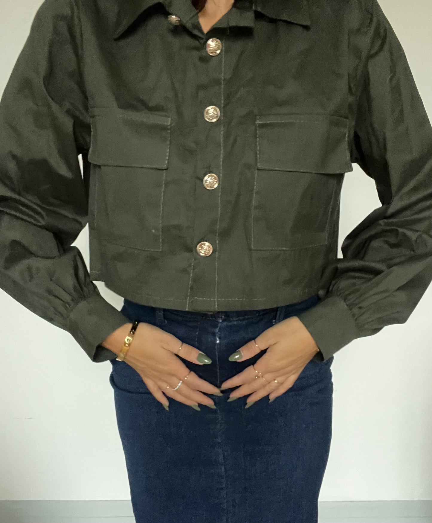 Camicetta cropped tinta unita
