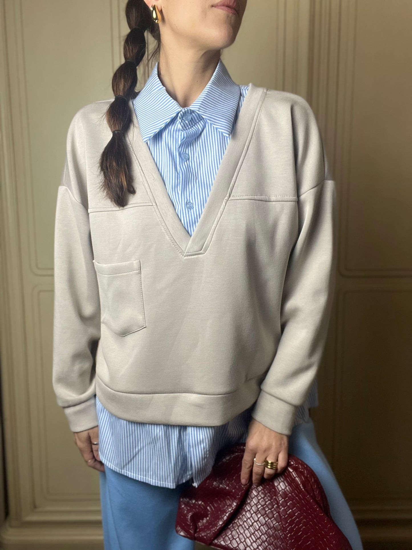 Felpa con camicia