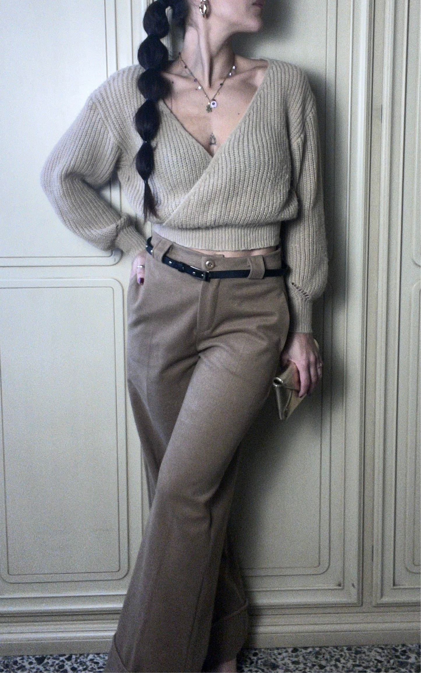 Pantalone gamba dritta ampia