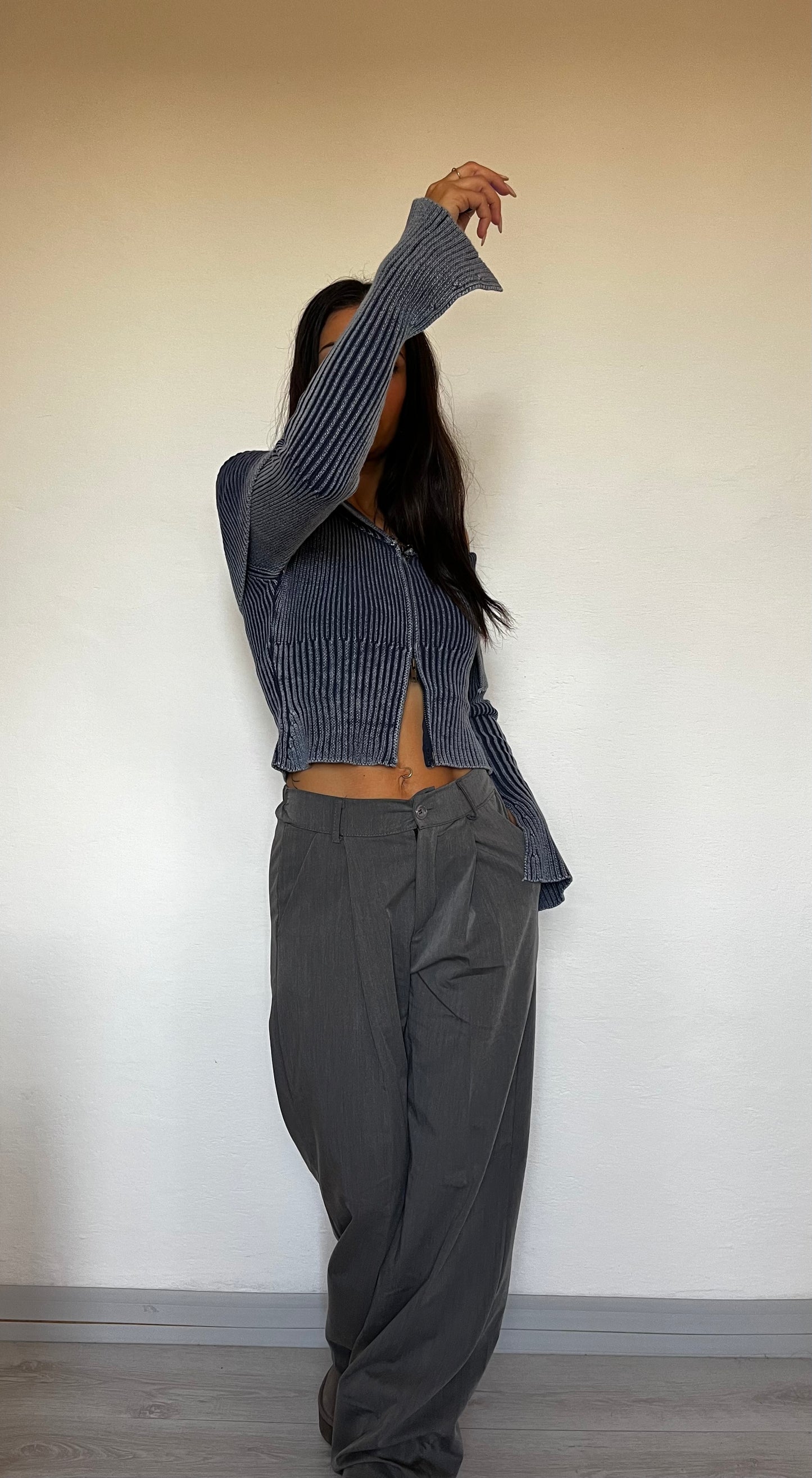 Cardigan scollo profondo “Zip”