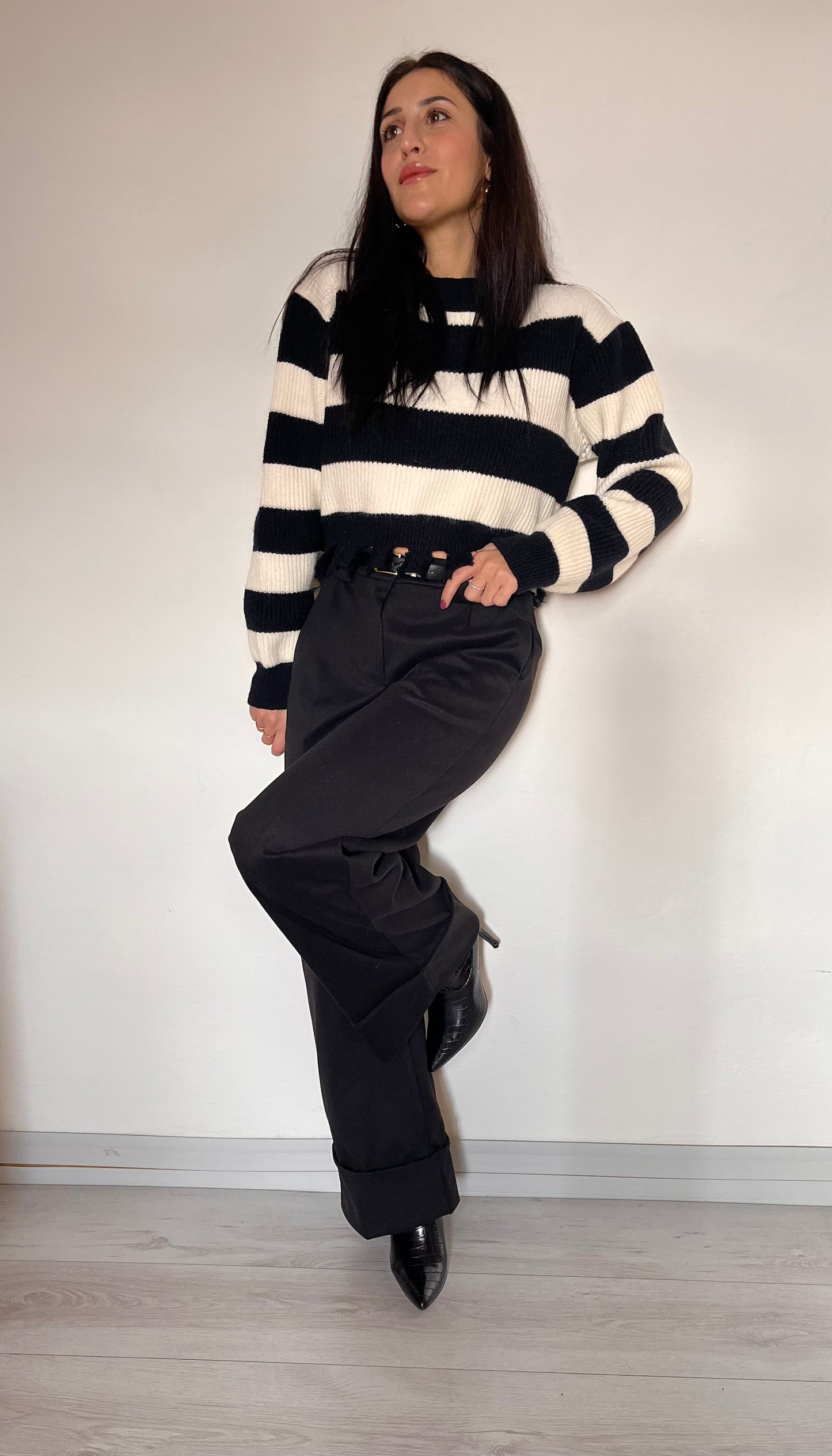 Pantalone gamba dritta ampia