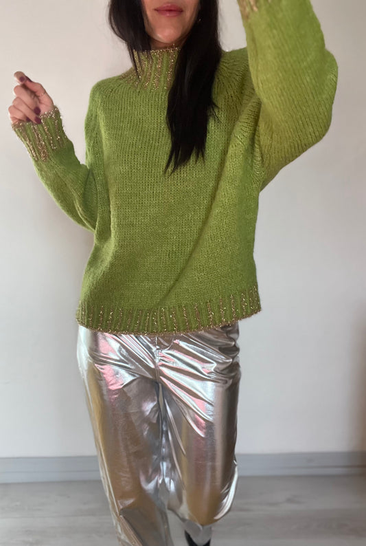 Maglione misto lana tinta unita