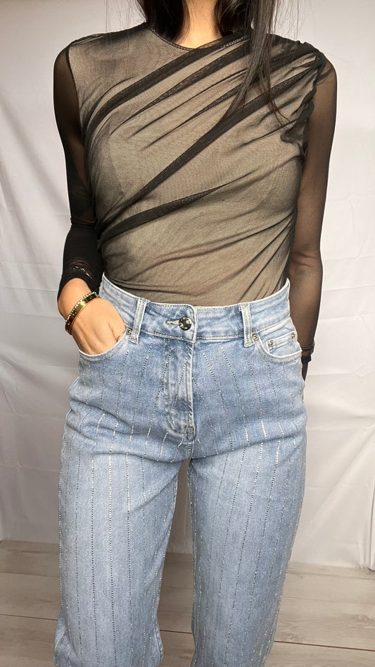 JS10-Jeans mom fit con brillantini