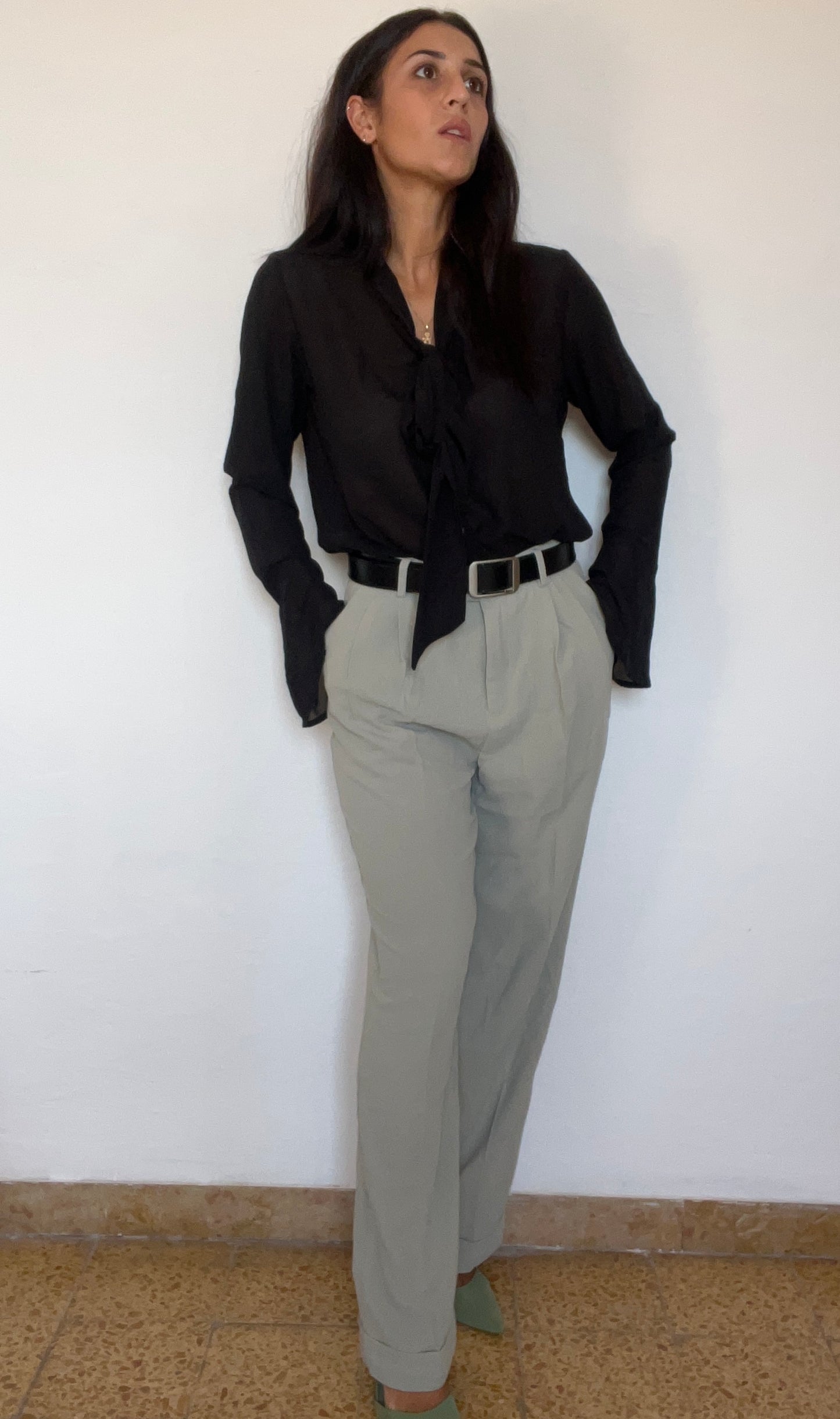 Pantaloni gamba dritta con pince