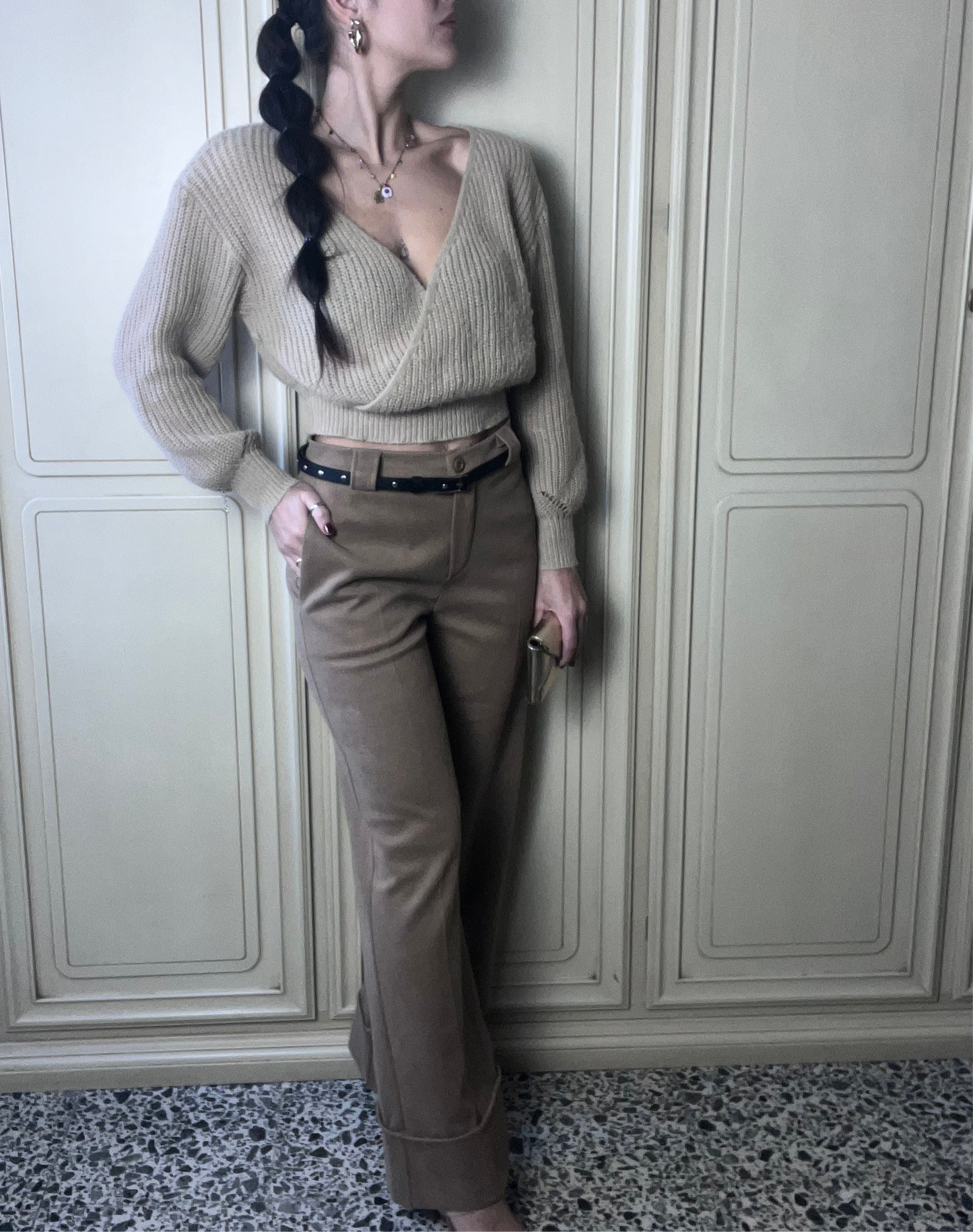 Pantalone gamba dritta ampia