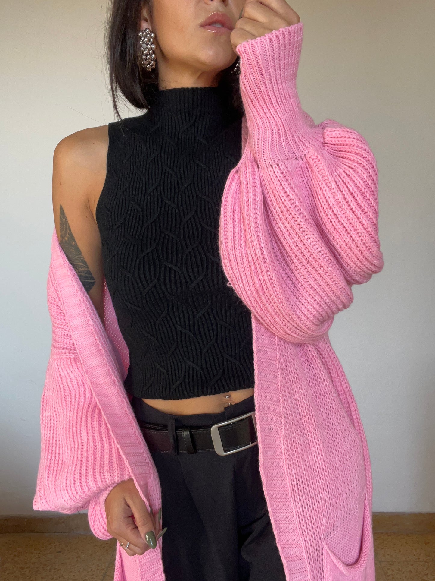 Cardigan lungo con tasche