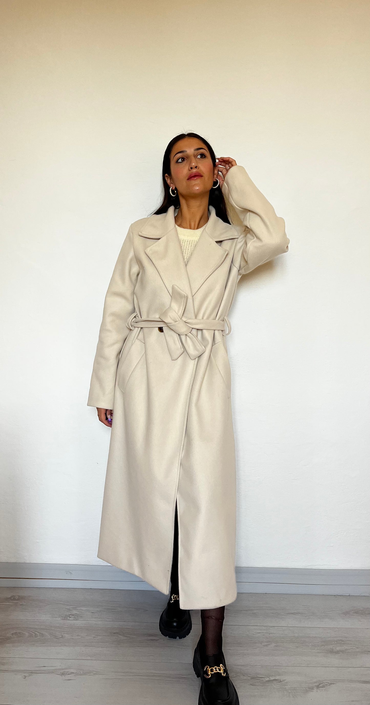 Cappotto avvitato con cintura in vita
