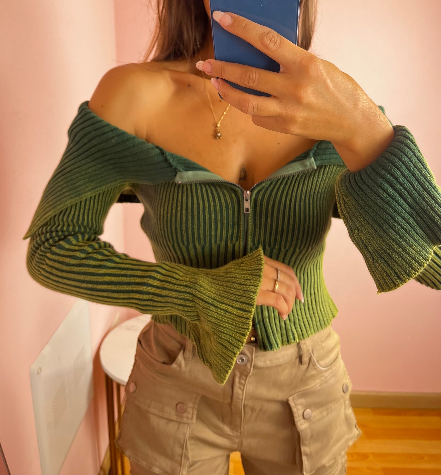 Cardigan scollo profondo “Zip”