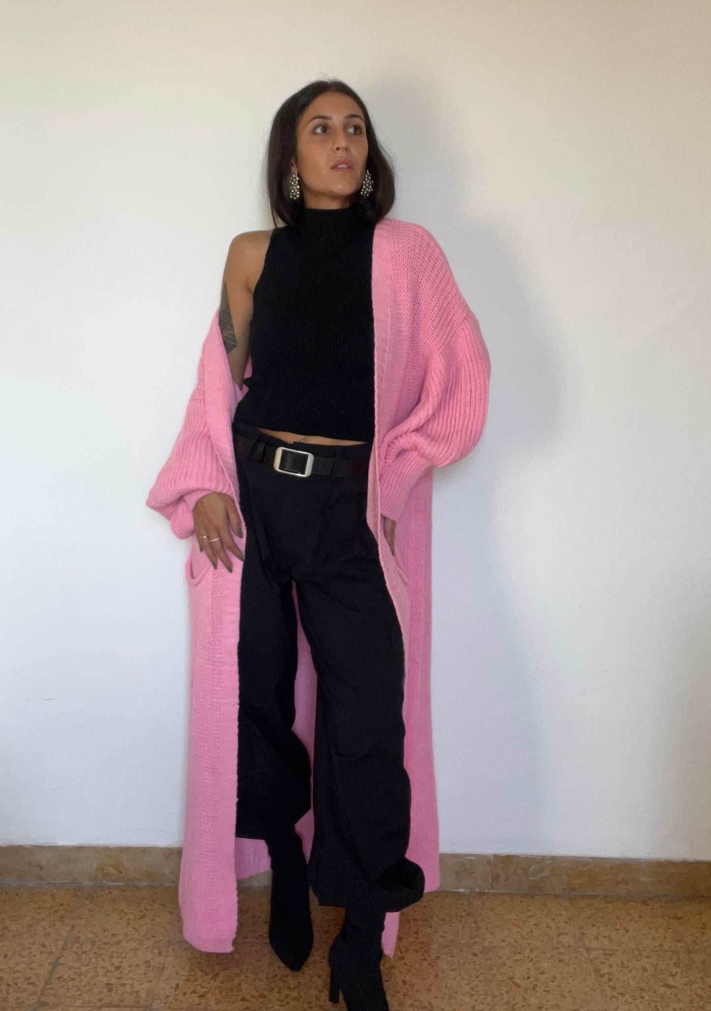 Cardigan lungo con tasche