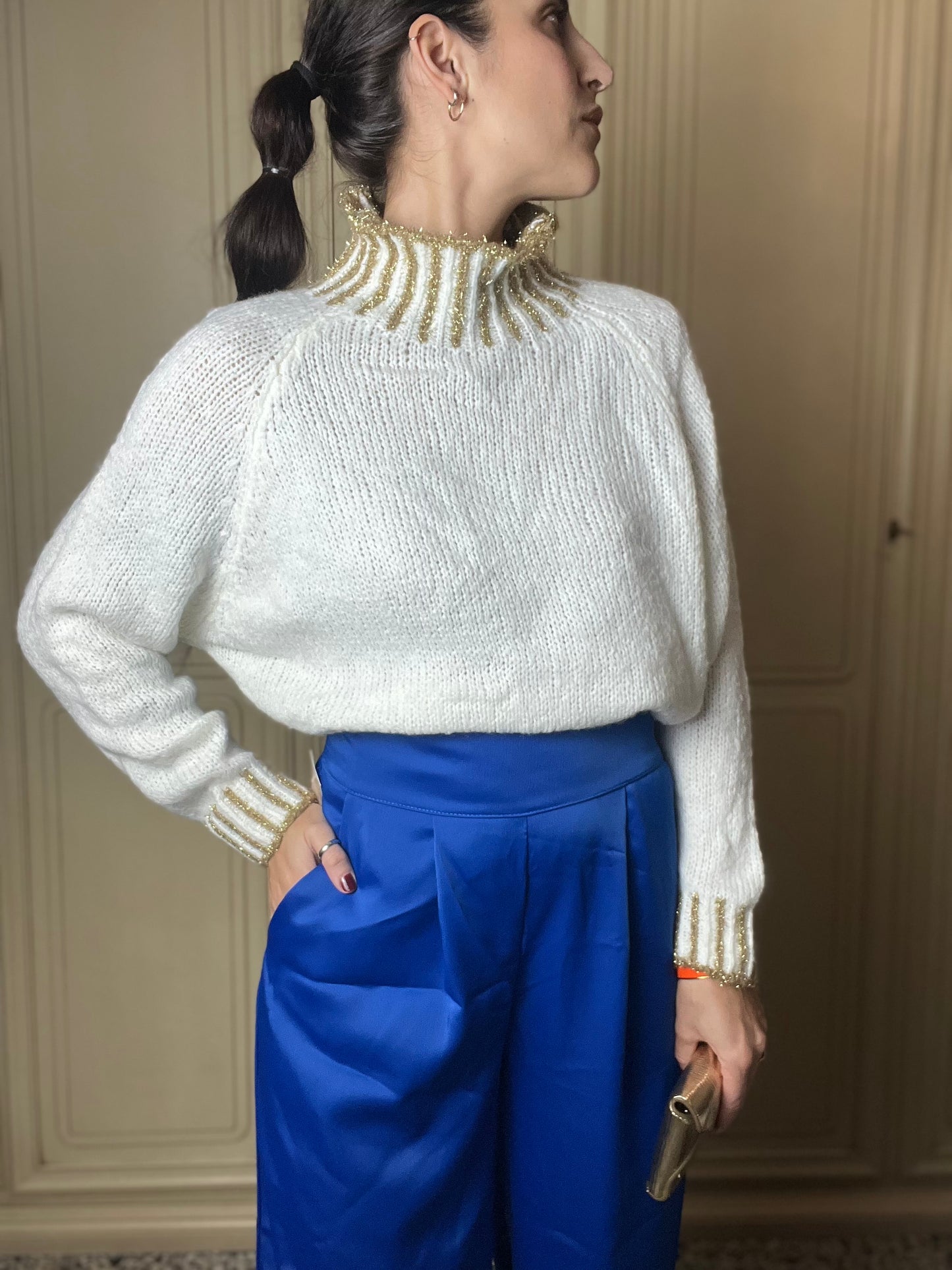 Maglione misto lana tinta unita