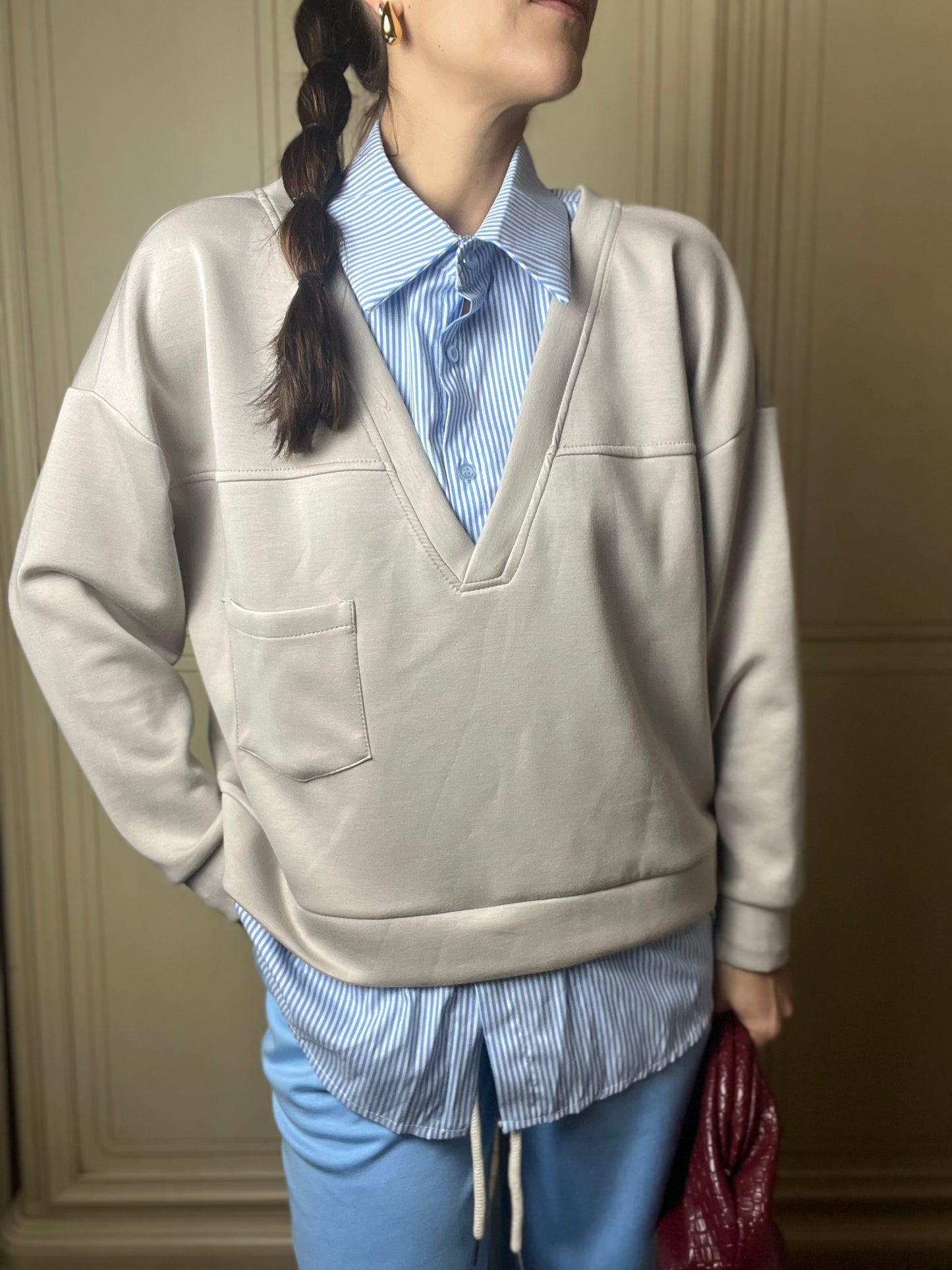 Felpa con camicia