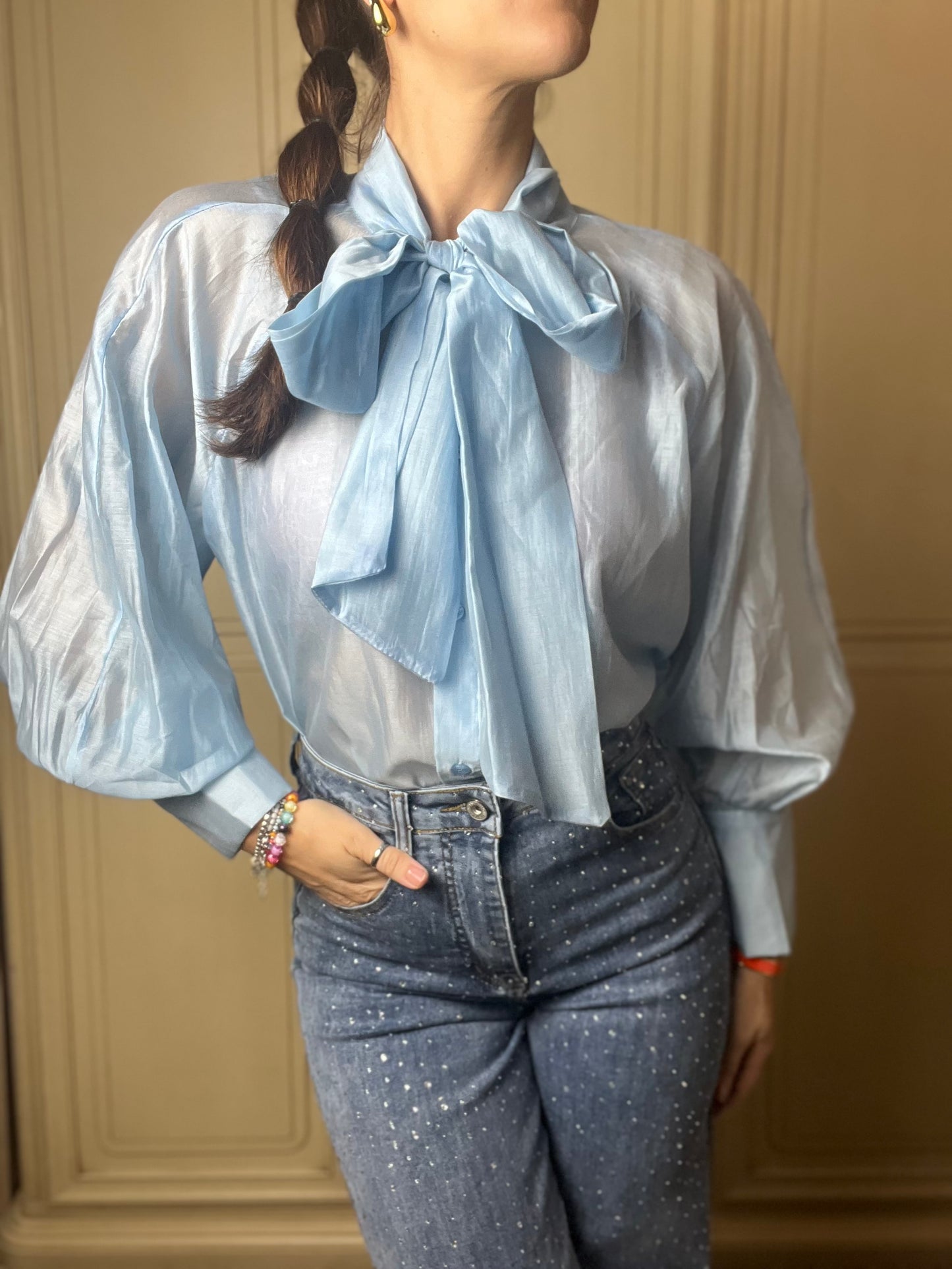 Jeans a campana con brillantini