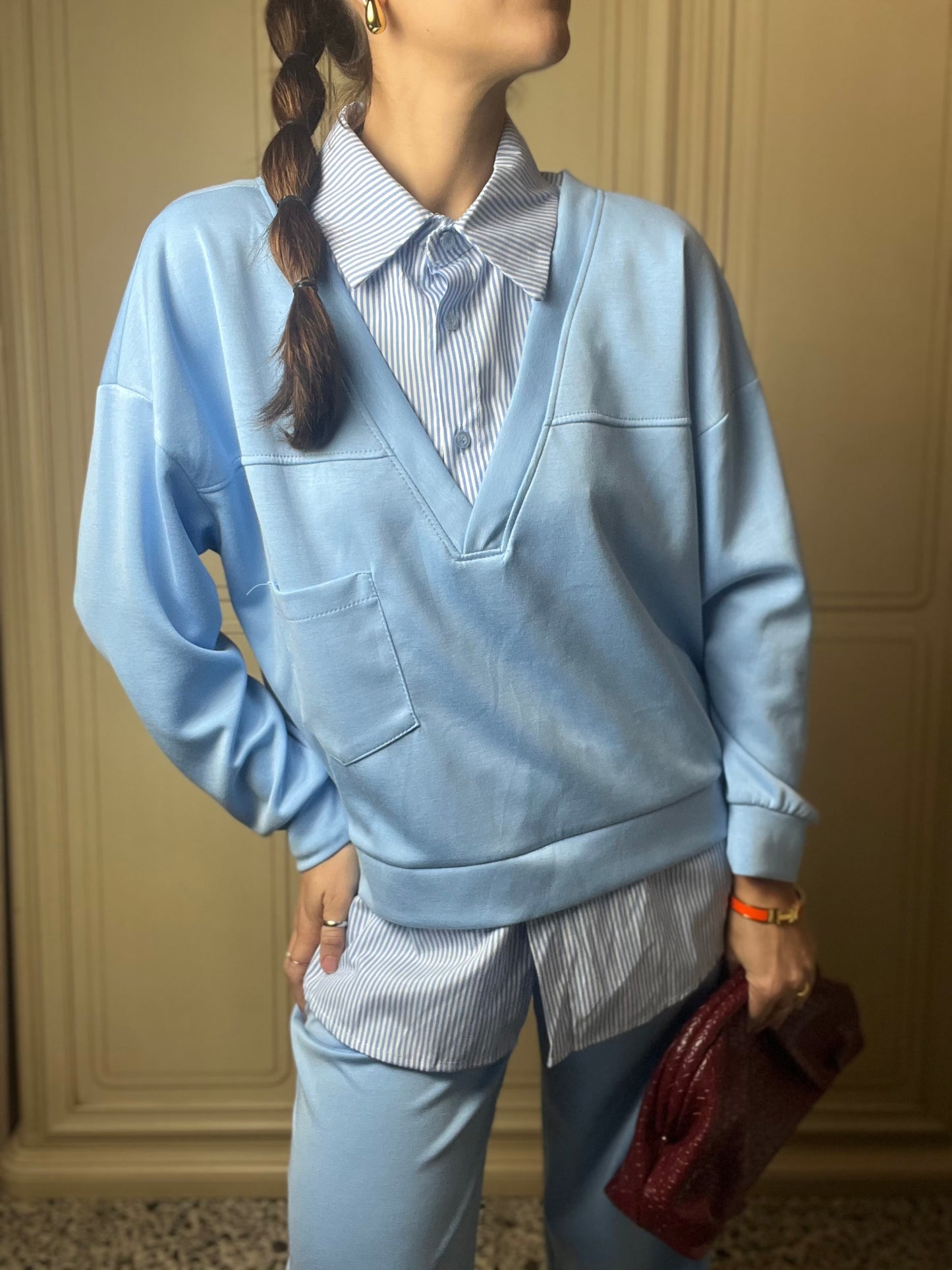 Felpa con camicia