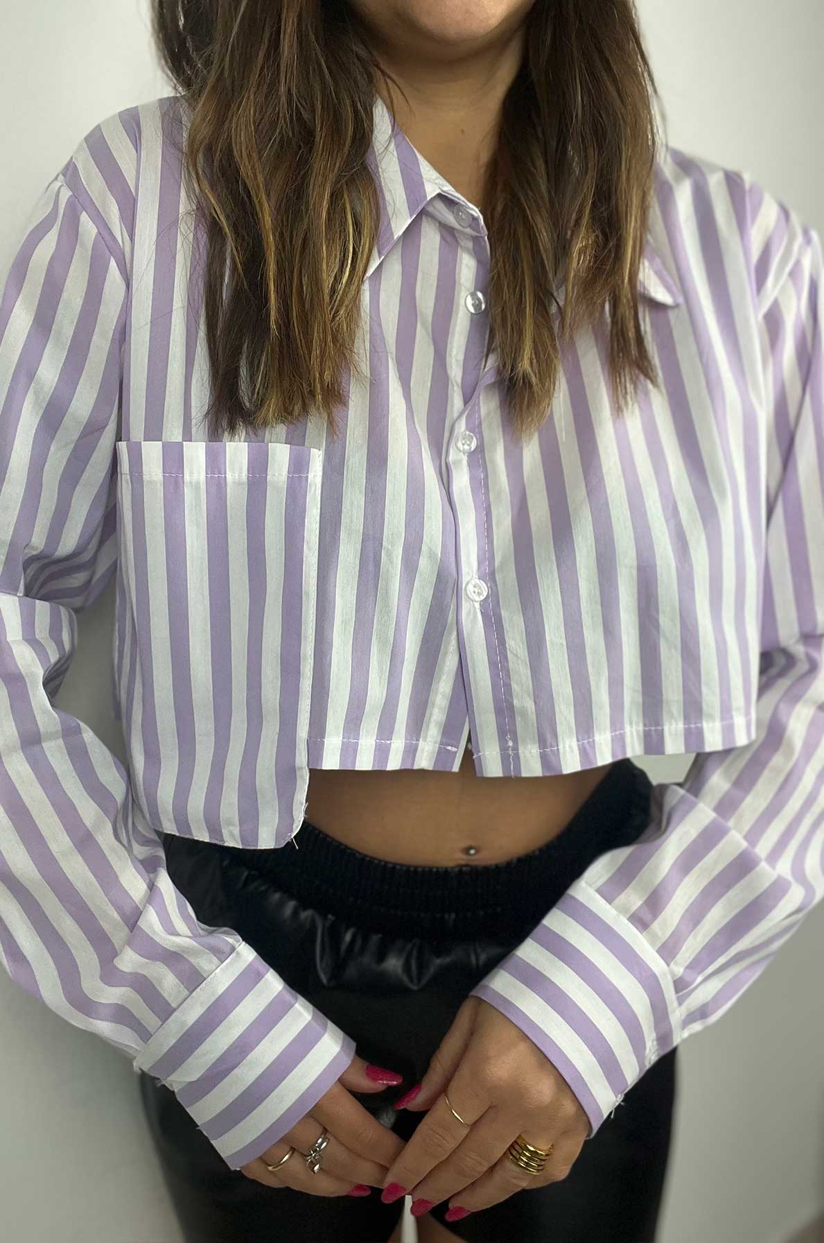 Camicia cropped con dettaglio tasca “Camelia”