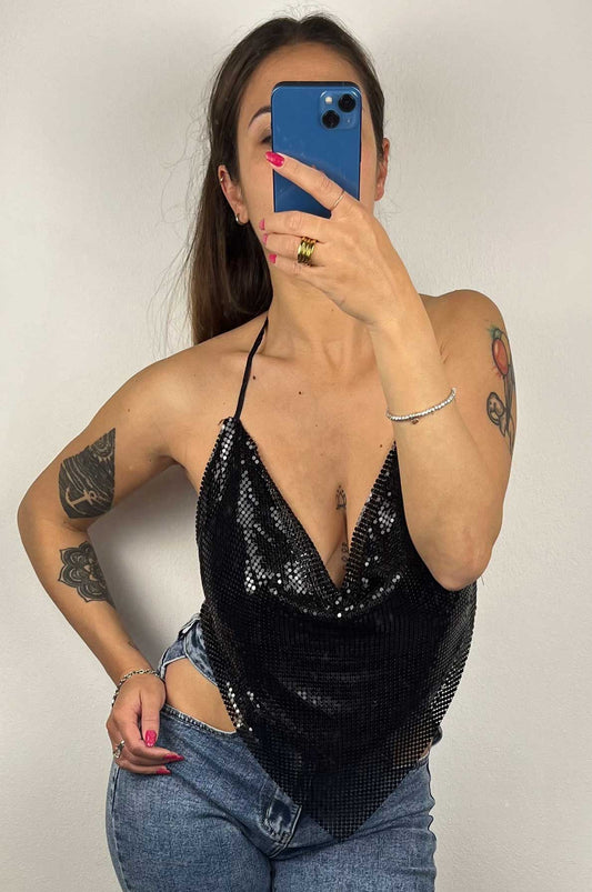 Top halter asimmetrico “Ivy”