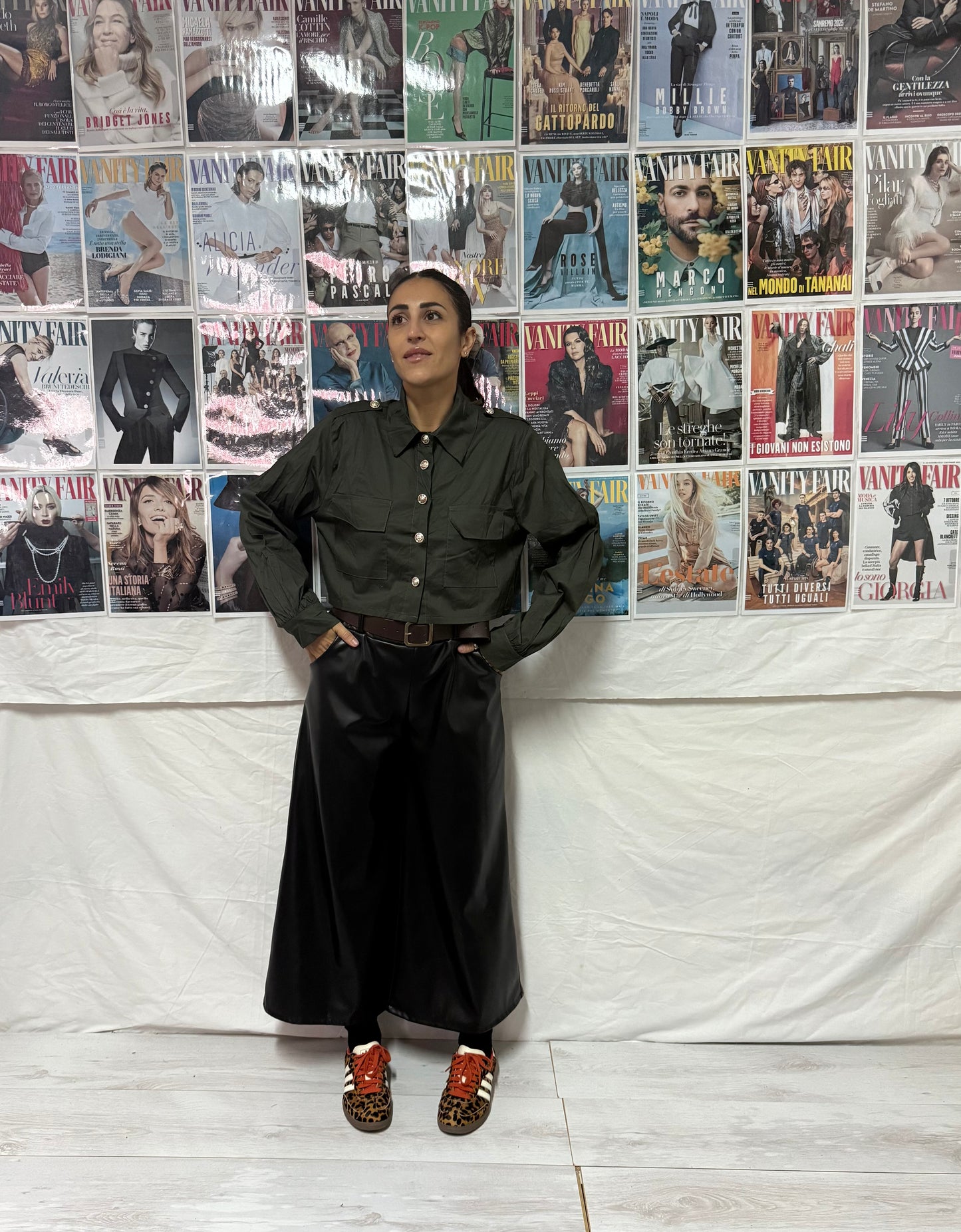 Pantaloni similpelle larghi