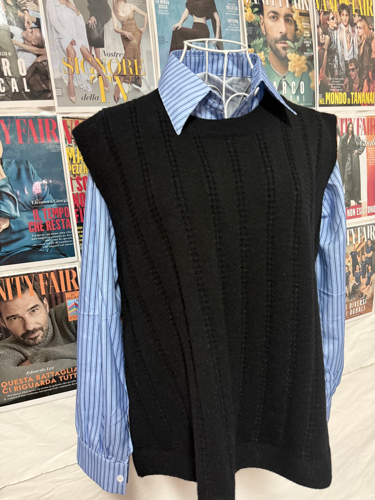 Gilet con camicia e cintura
