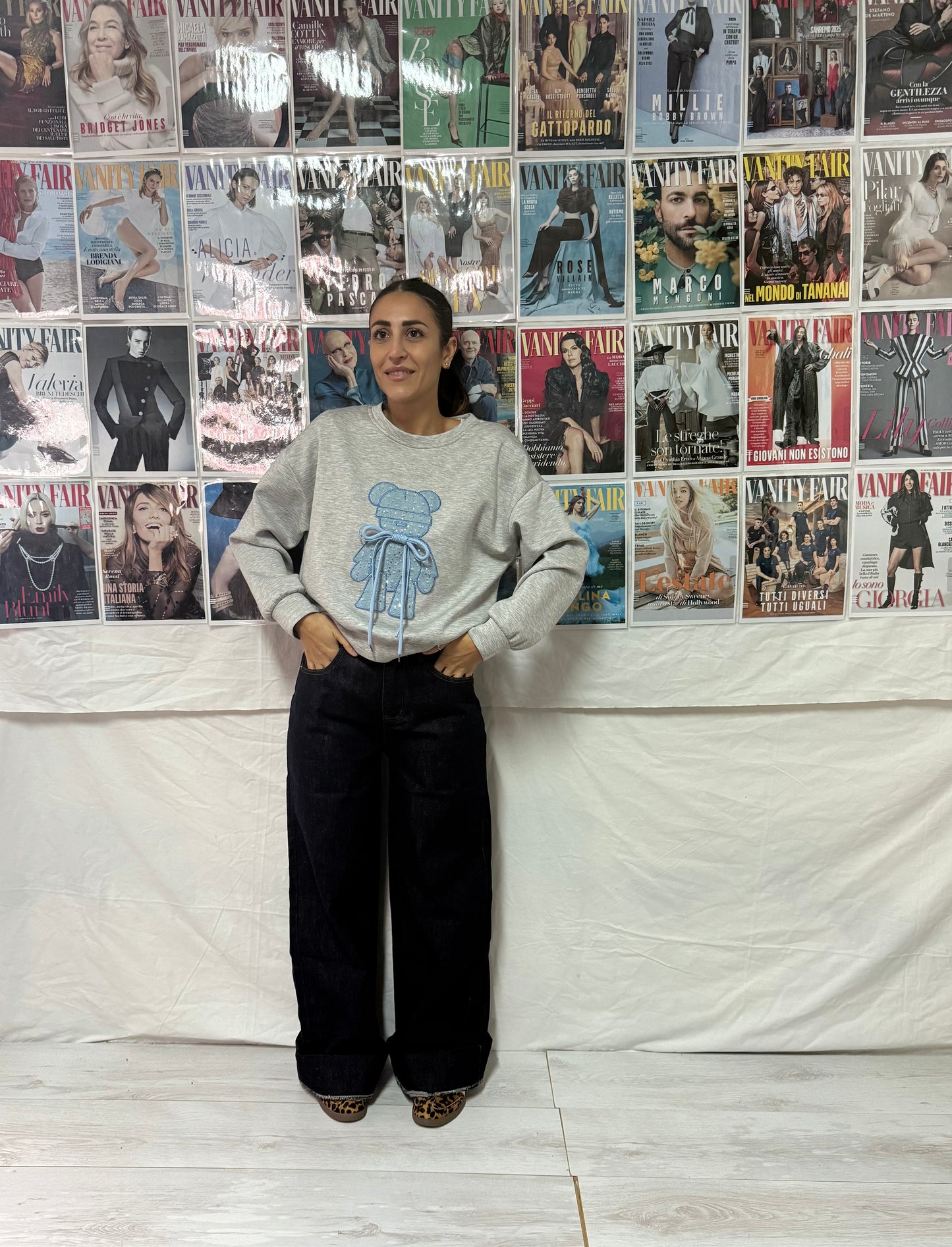 Jeans con cuciture a vista